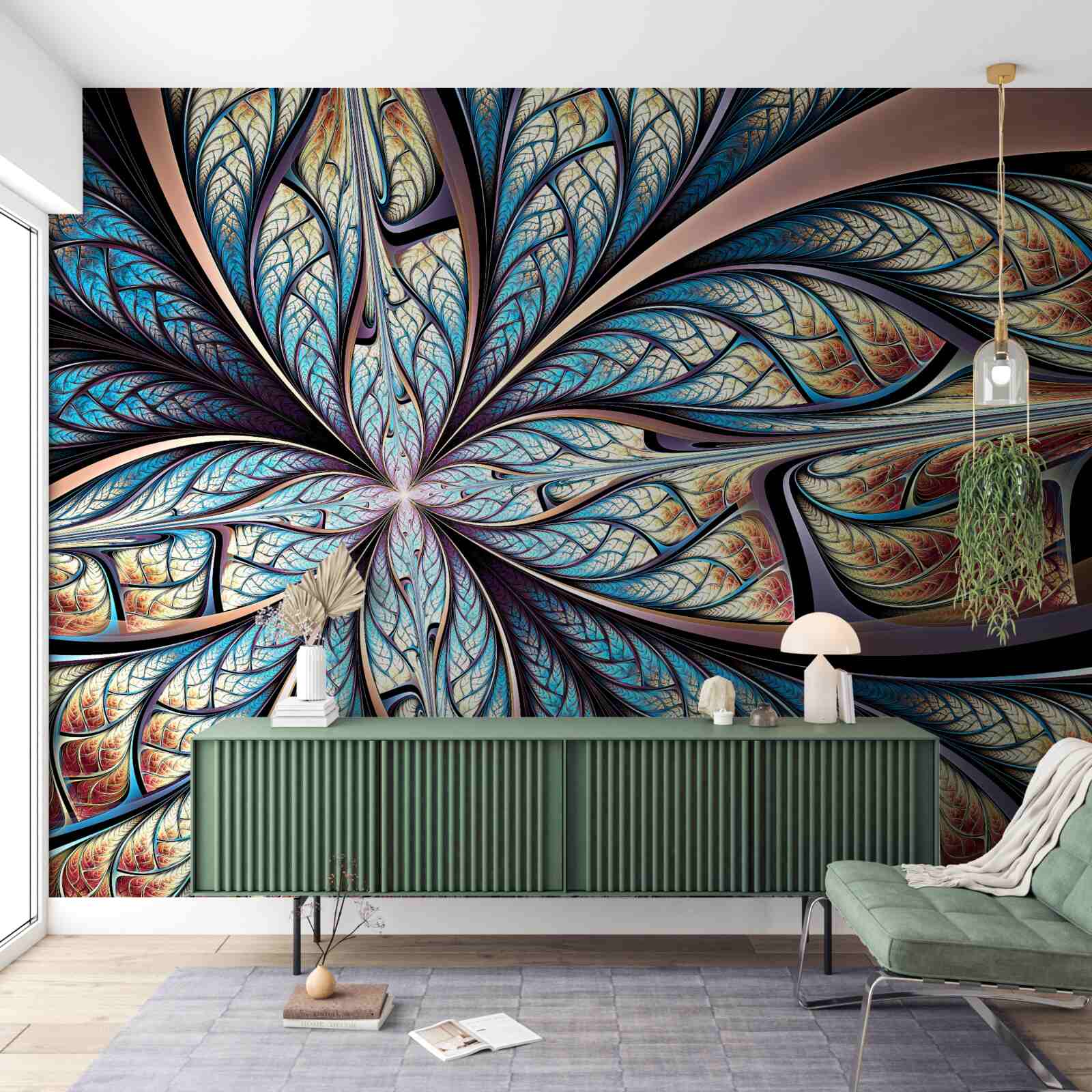 Fototapeta palmové listy v abstrakcii