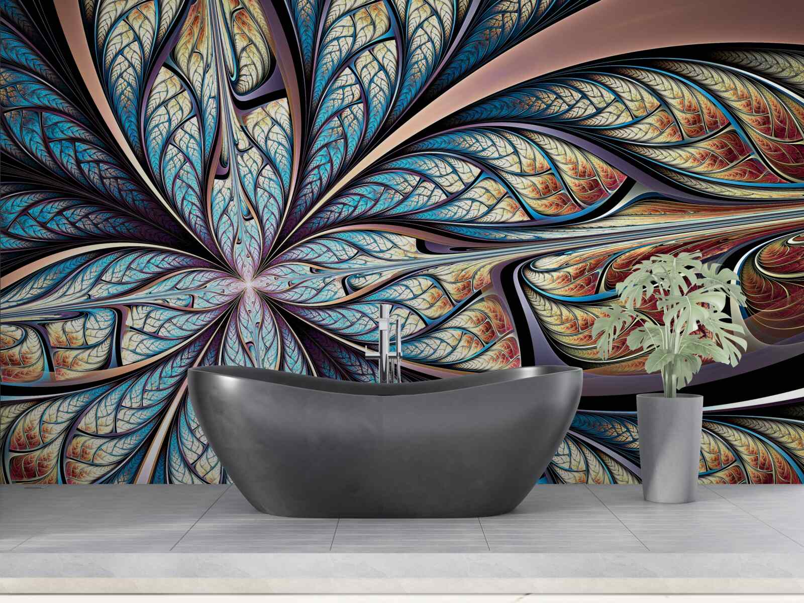 Fototapeta palmové listy v abstrakcii