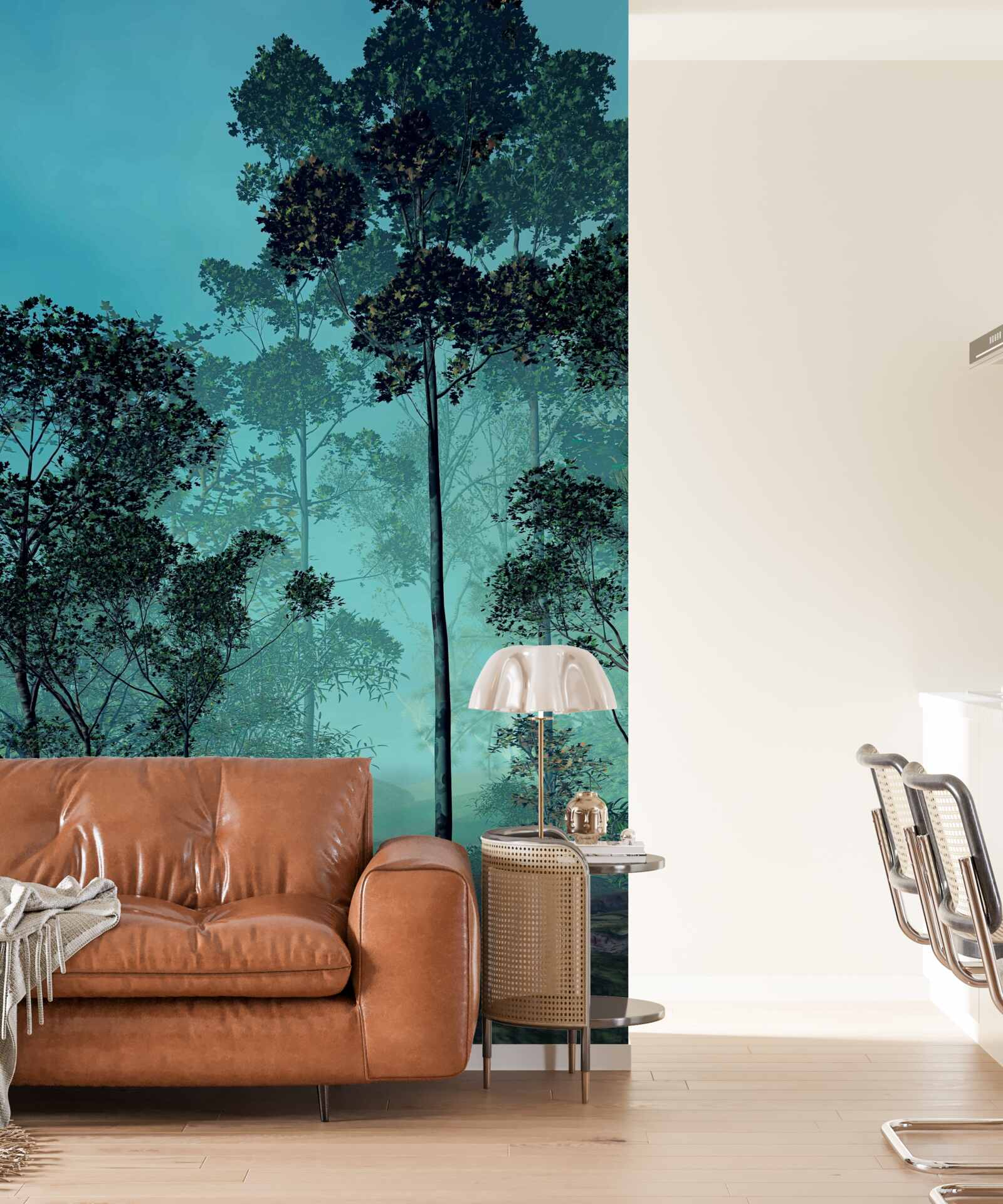 Fototapeta čarovný les zahalený v hustej hmle