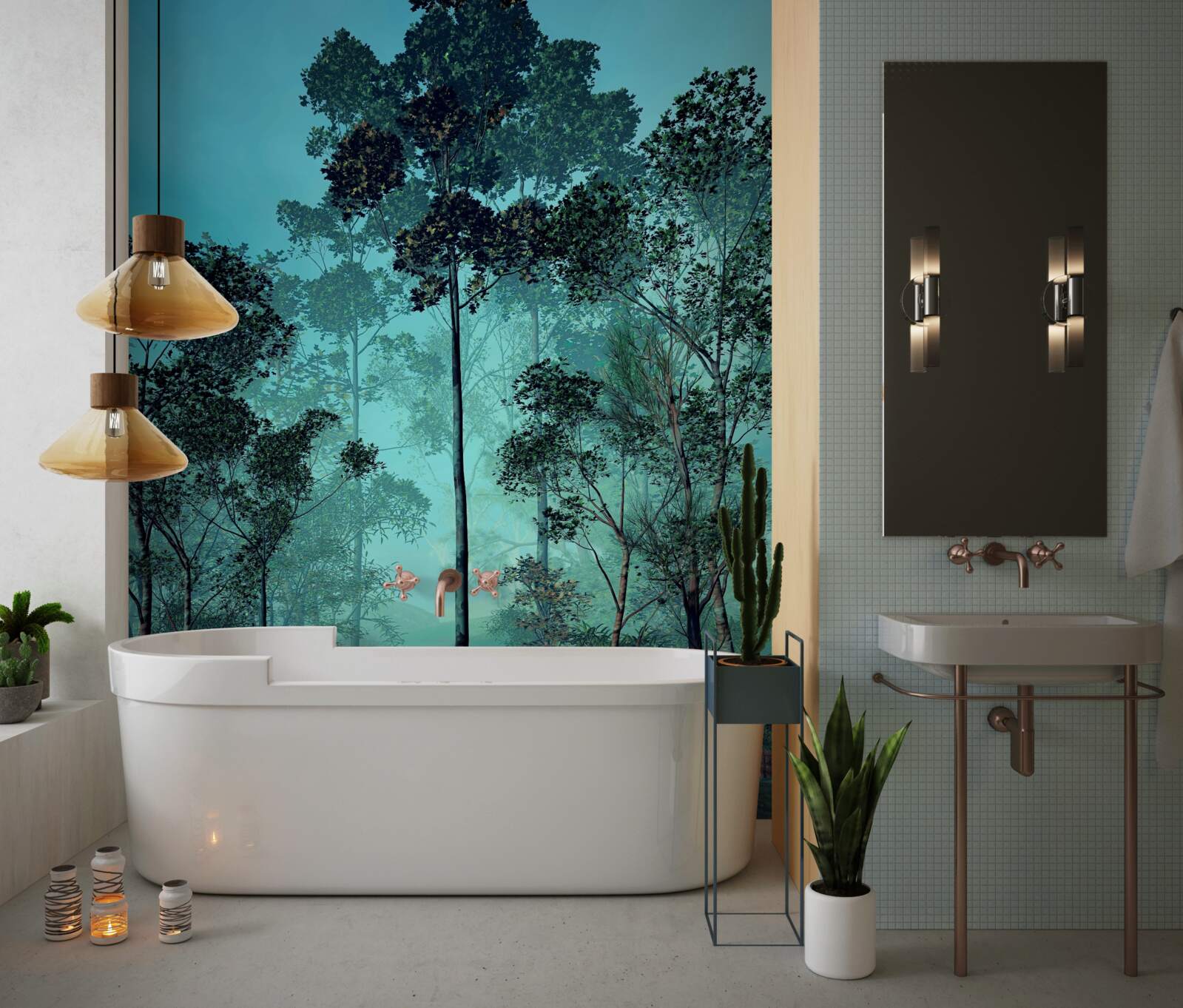 Fototapeta čarovný les zahalený v hustej hmle