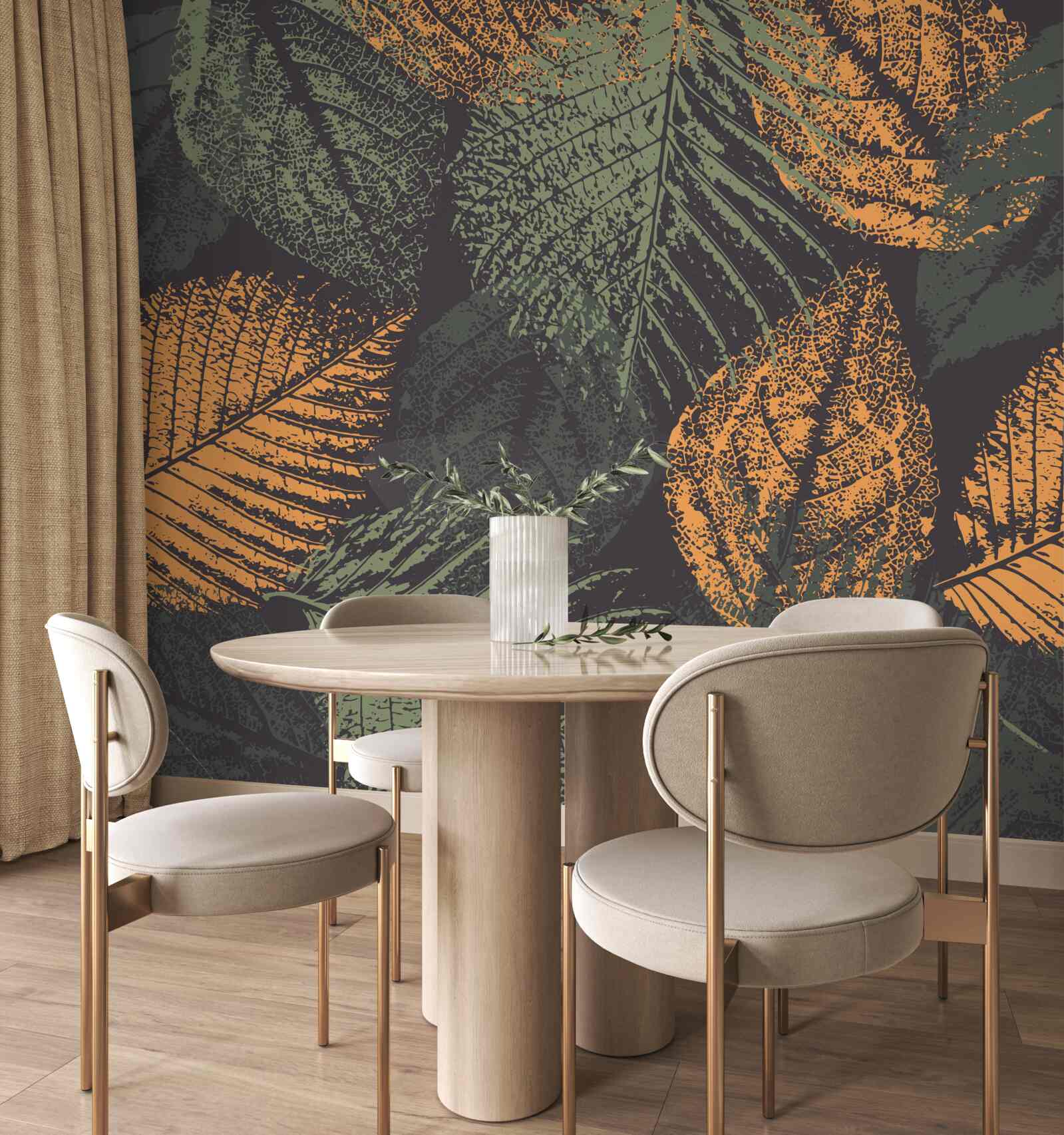 Fototapeta akvarely zobrazujúce jesenné lístie