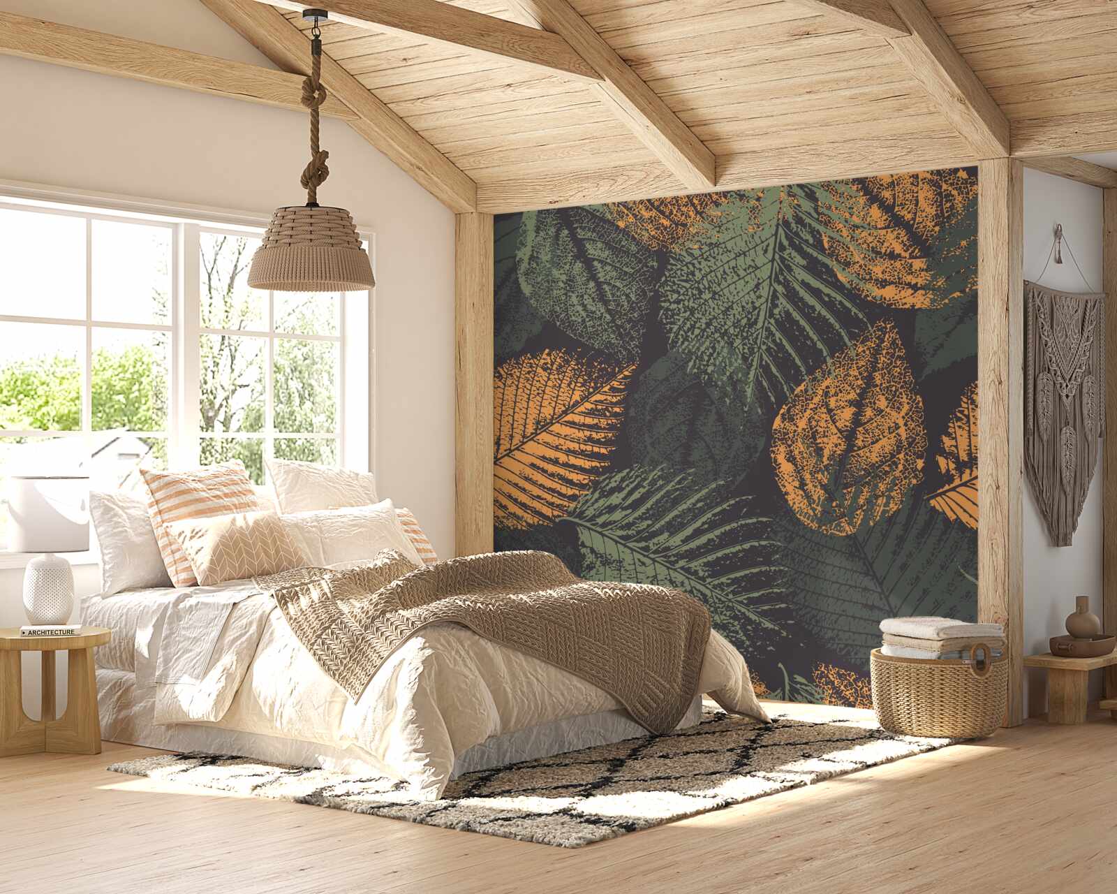 Fototapeta akvarely zobrazujúce jesenné lístie