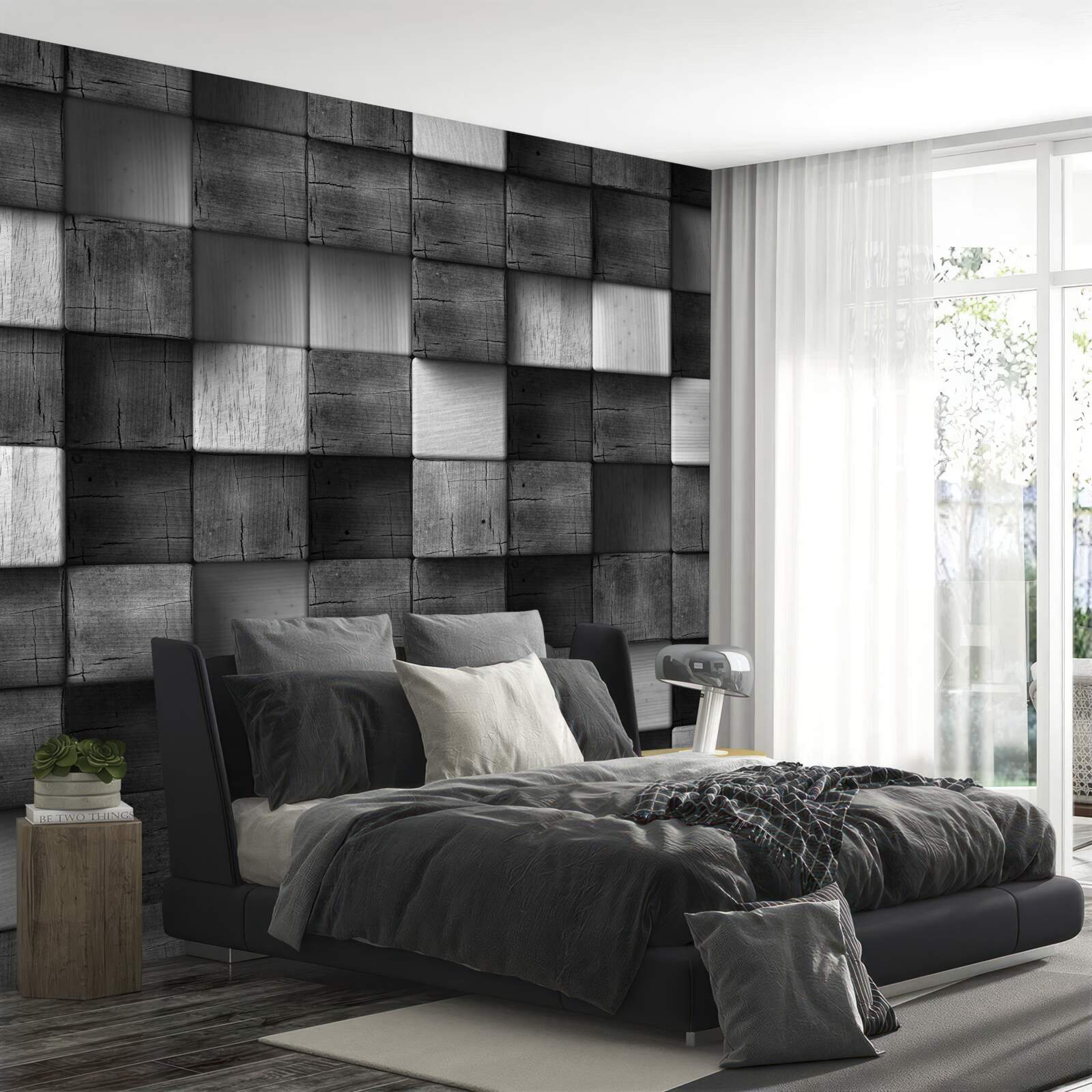 Fototapeta čiernobiele 3D kocky