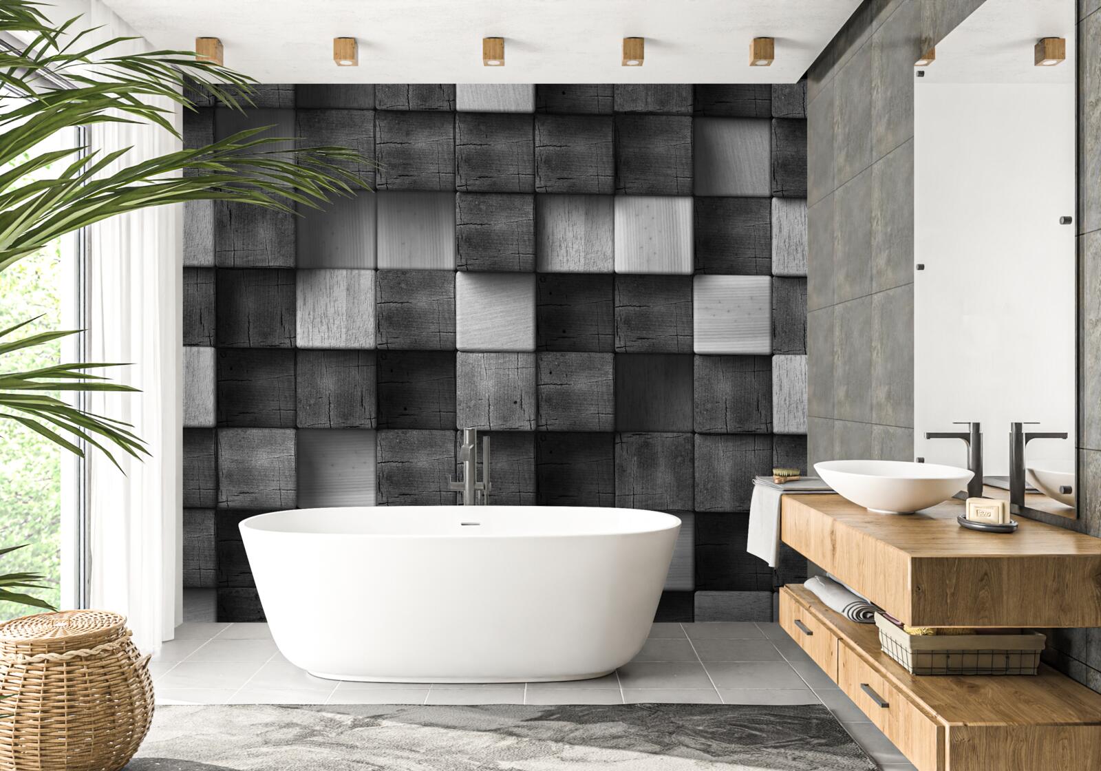 Fototapeta čiernobiele 3D kocky