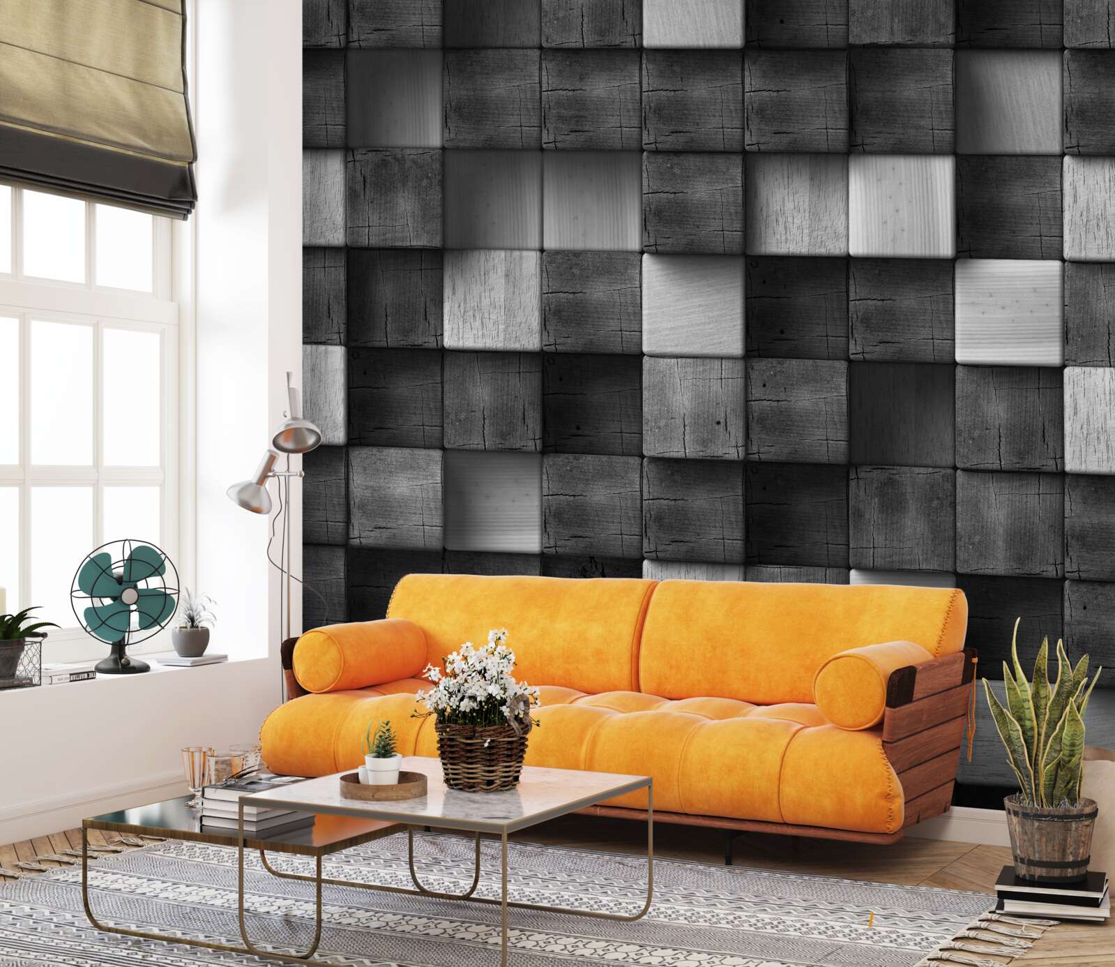 Fototapeta čiernobiele 3D kocky