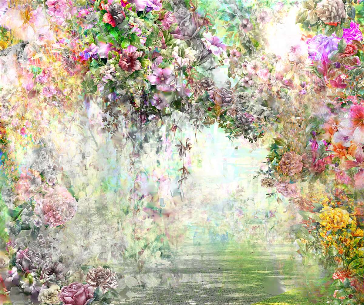 Fototapeta malebný letný chodník posiaty kvetmi v lese