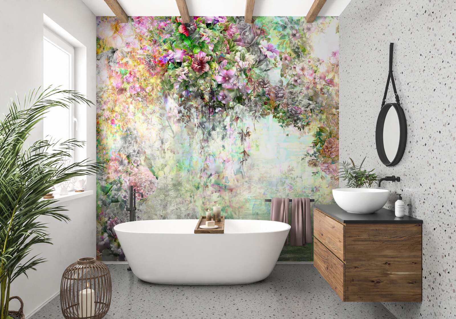 Fototapeta malebný letný chodník posiaty kvetmi v lese