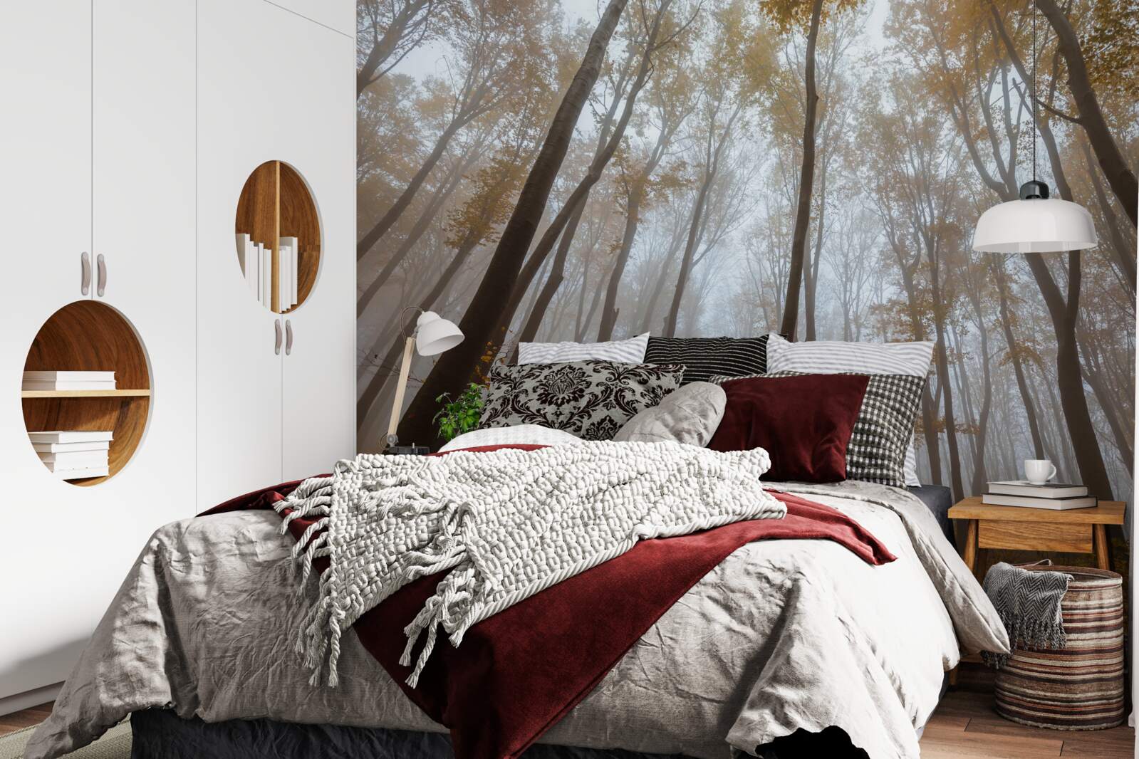 Fototapeta štíhle, vysoké stromy na jeseň