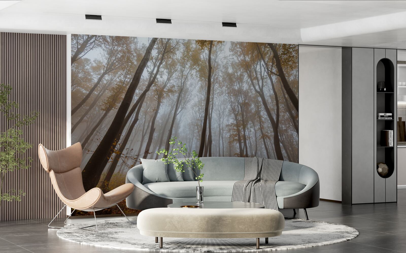 Fototapeta štíhle, vysoké stromy na jeseň