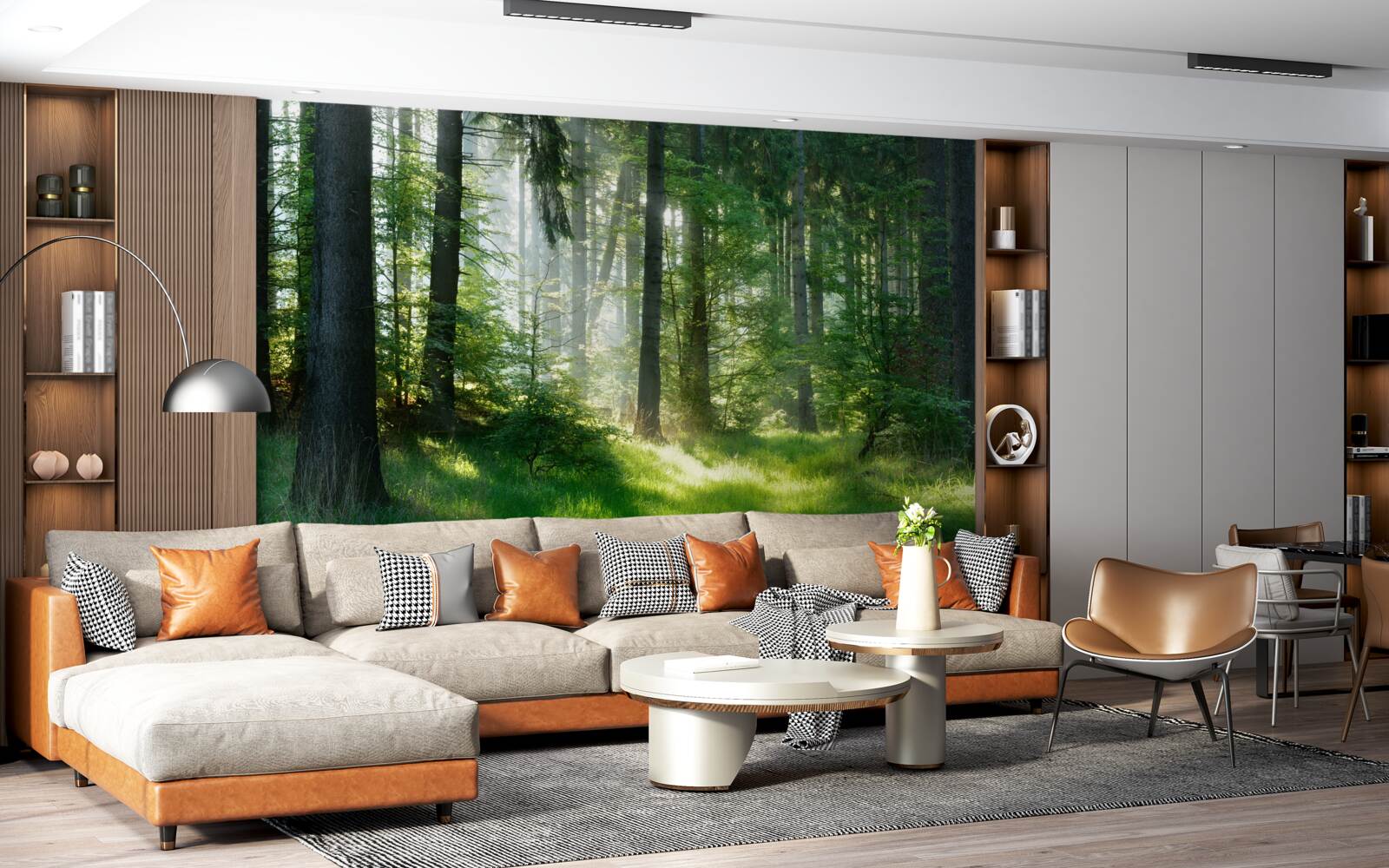 Fototapeta ráno v lese, obklopený zeleňou