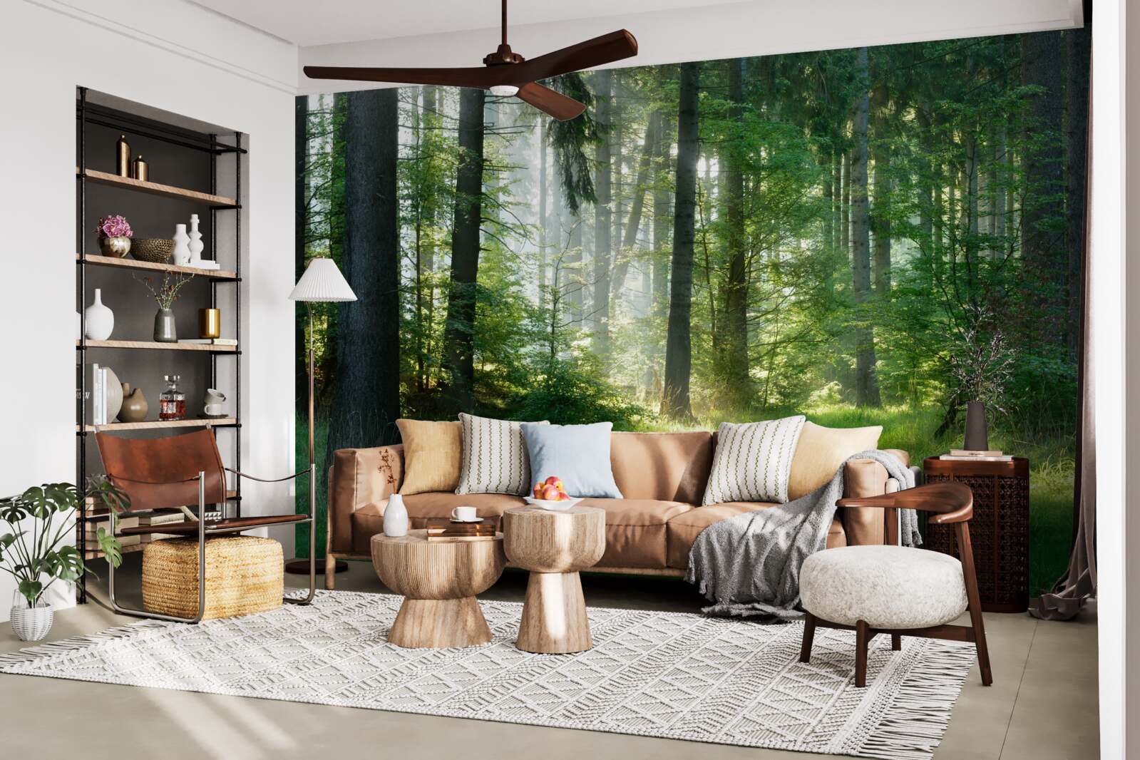 Fototapeta ráno v lese, obklopený zeleňou