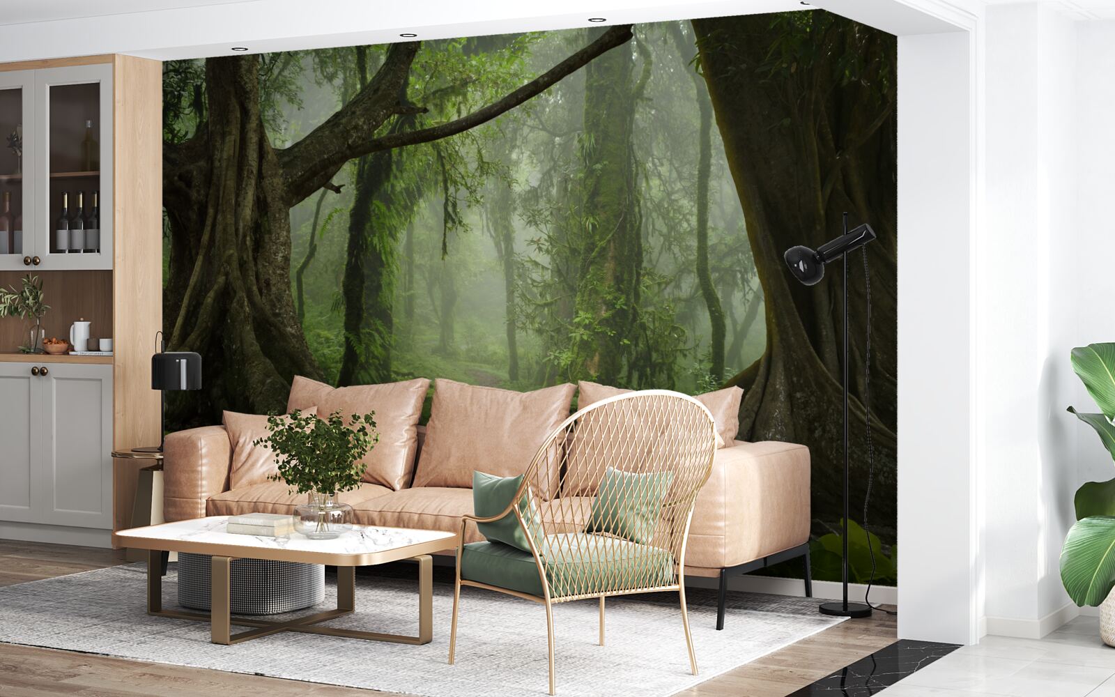 Fototapeta mystická cesta obklopená bujným lesom