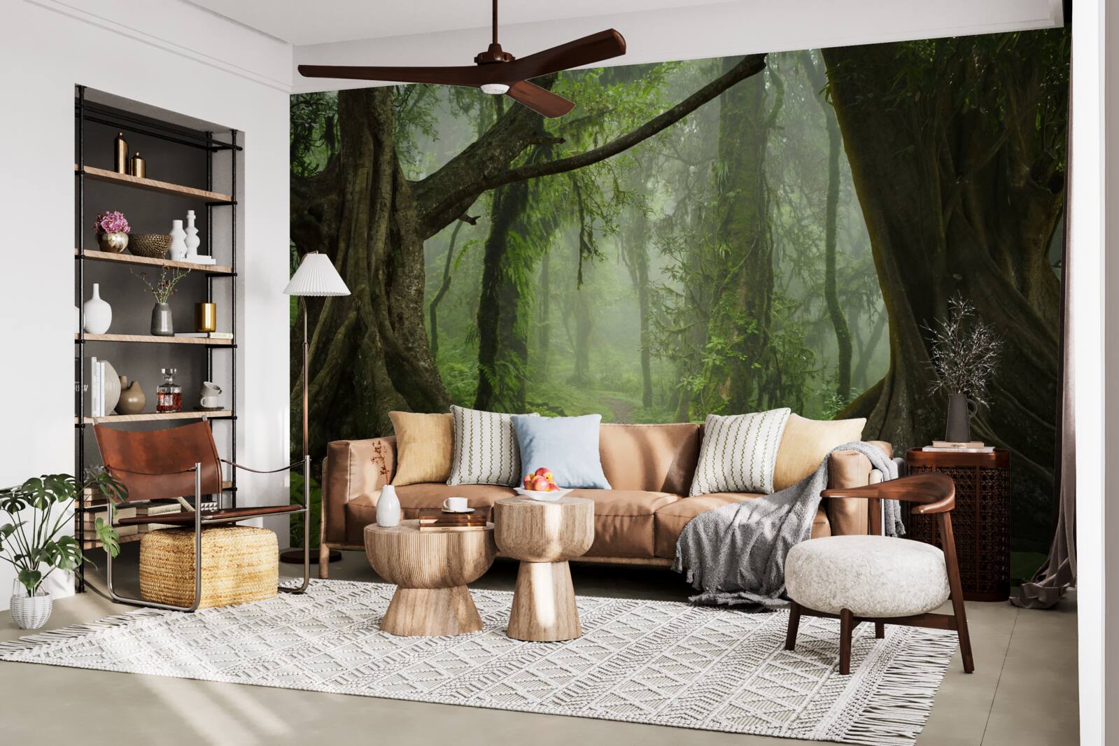 Fototapeta mystická cesta obklopená bujným lesom