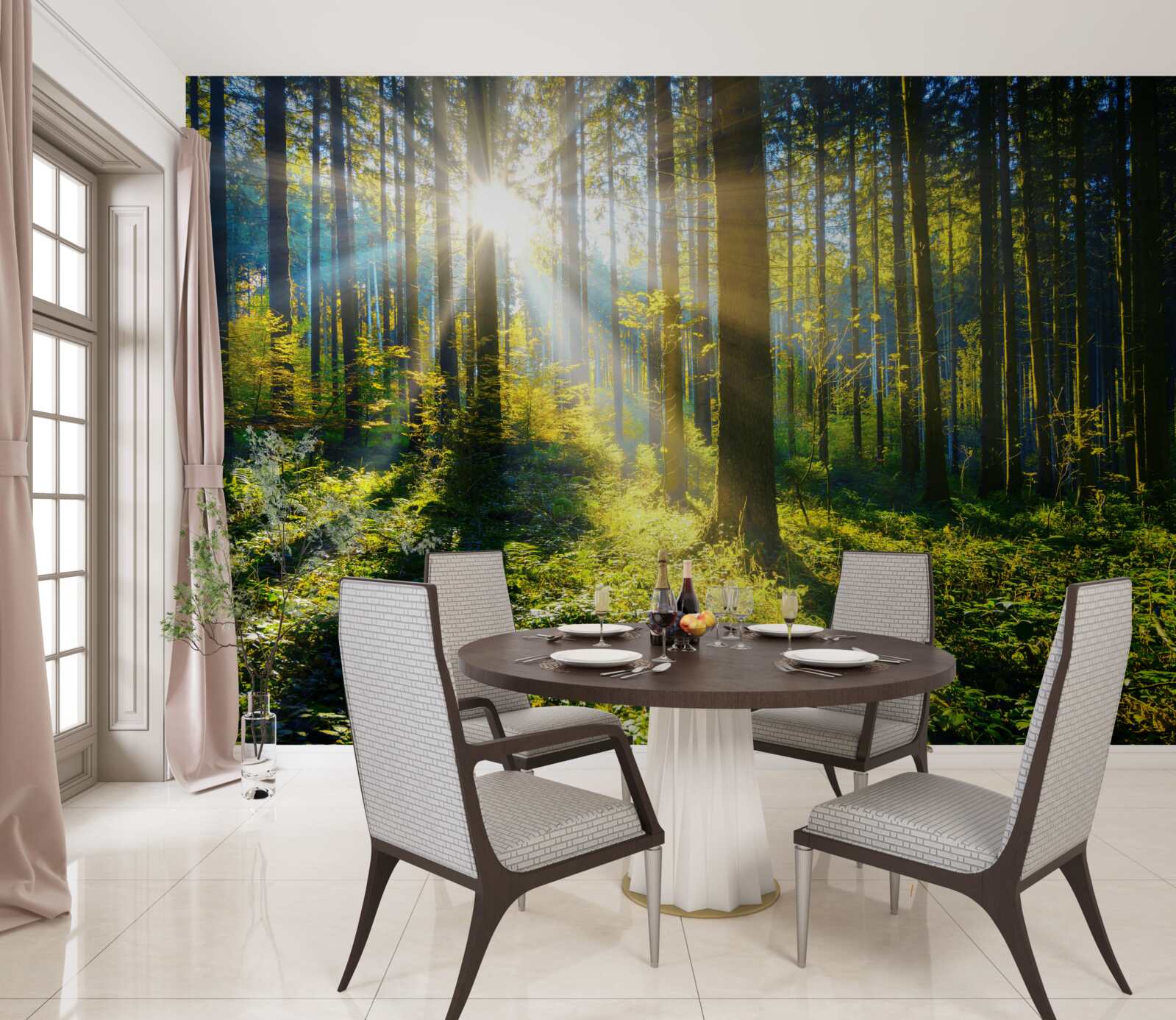 Fototapeta jasné svetlo ohrieva tmavú húštinu