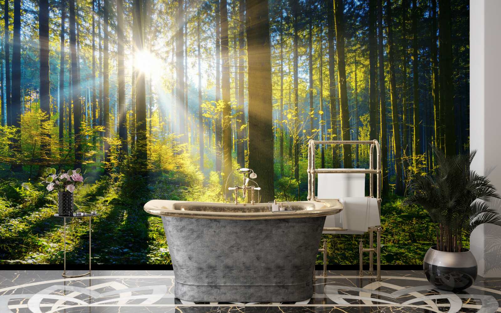 Fototapeta jasné svetlo ohrieva tmavú húštinu