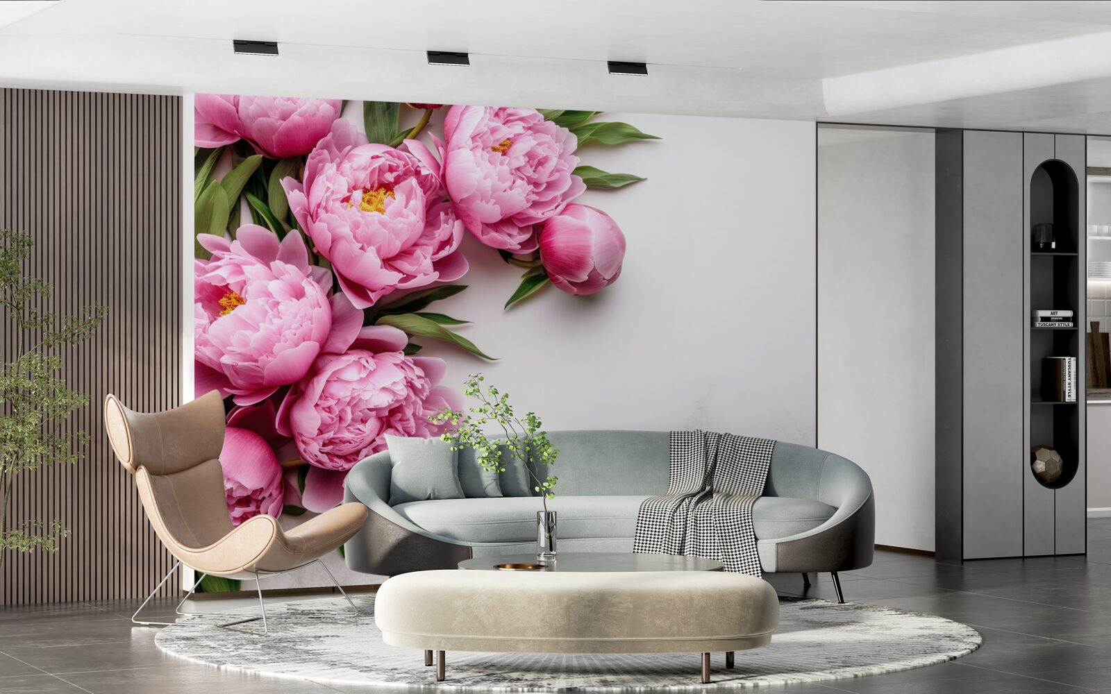 Fototapeta veľké súkvetia ružových pivoniek