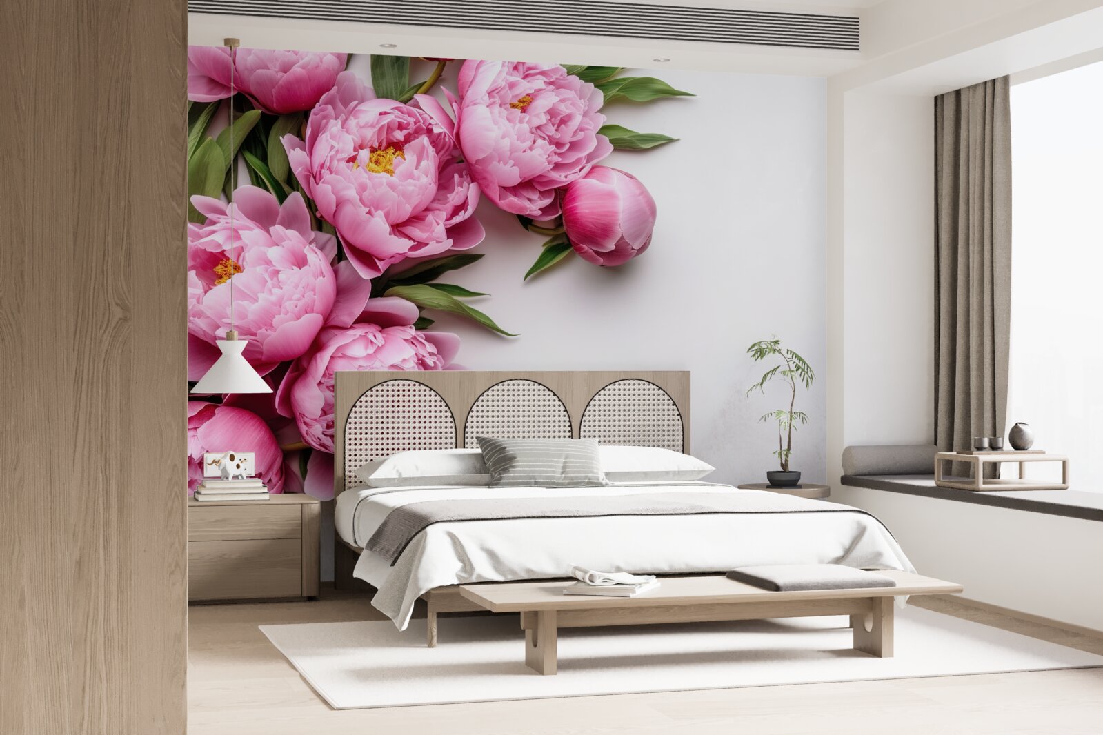 Fototapeta veľké súkvetia ružových pivoniek