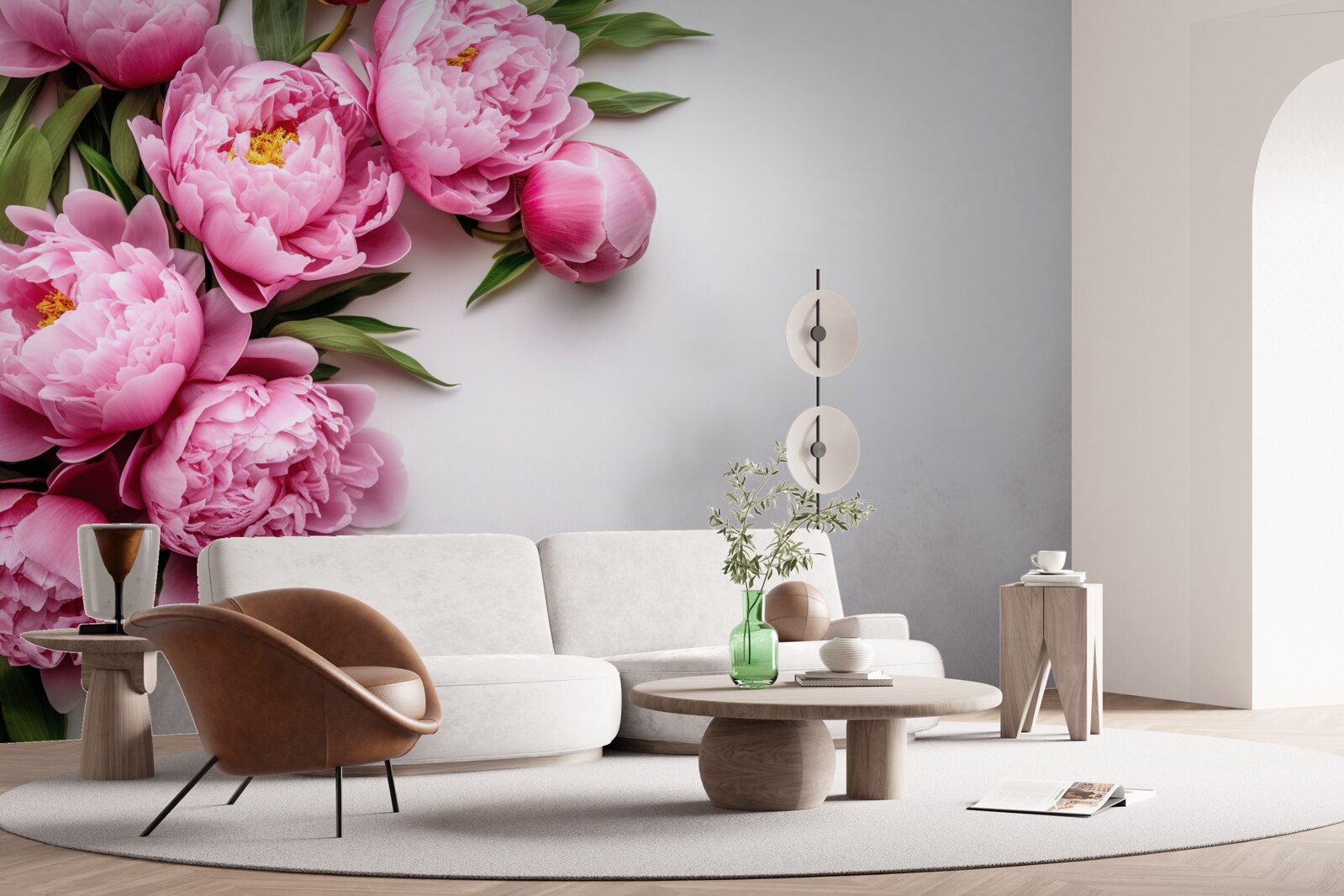 Fototapeta veľké súkvetia ružových pivoniek