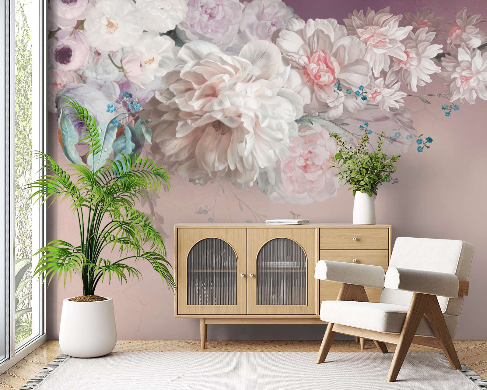 Fototapeta na jednej vetve sa vyvíjajú jemné, ľahké púčiky