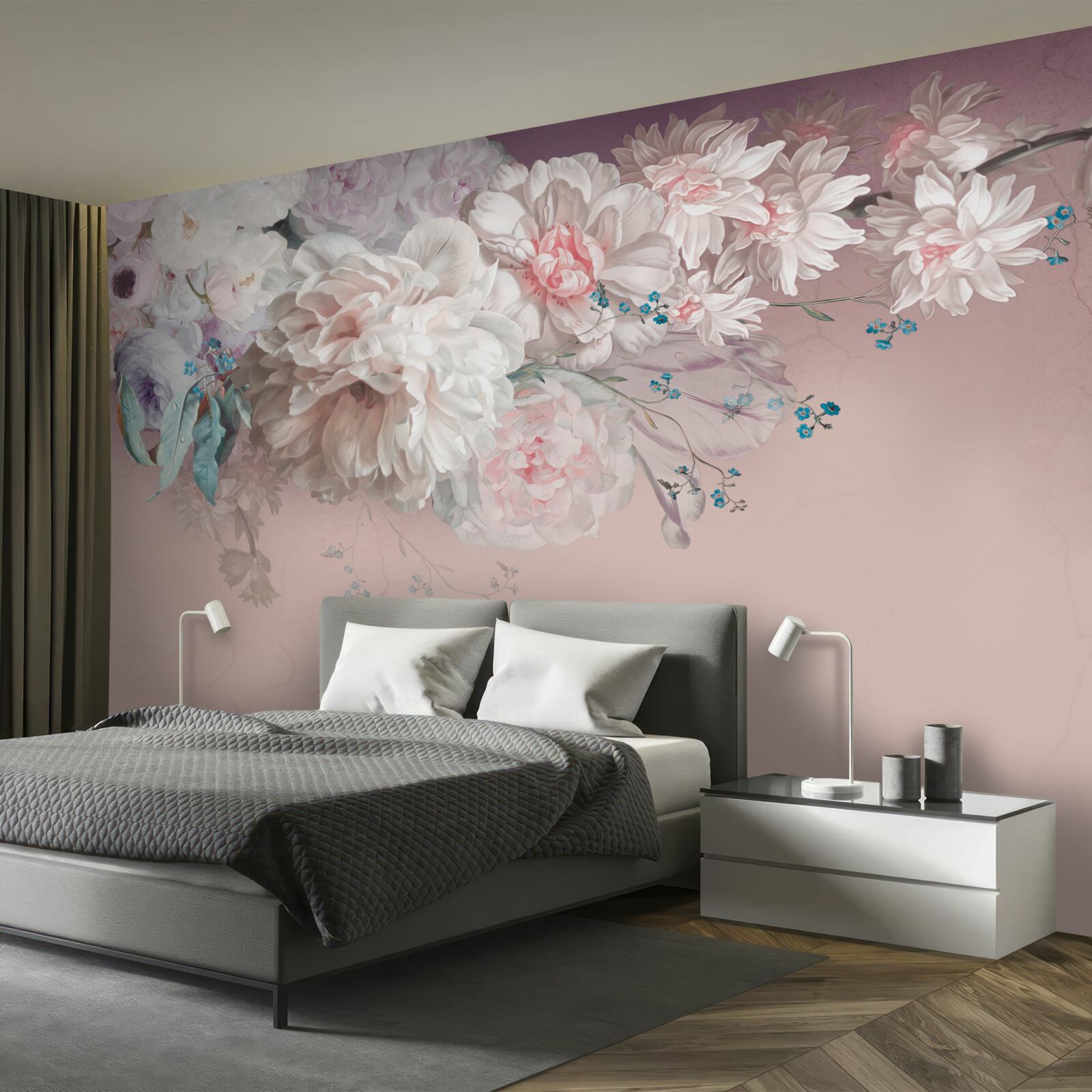 Fototapeta na jednej vetve sa vyvíjajú jemné, ľahké púčiky