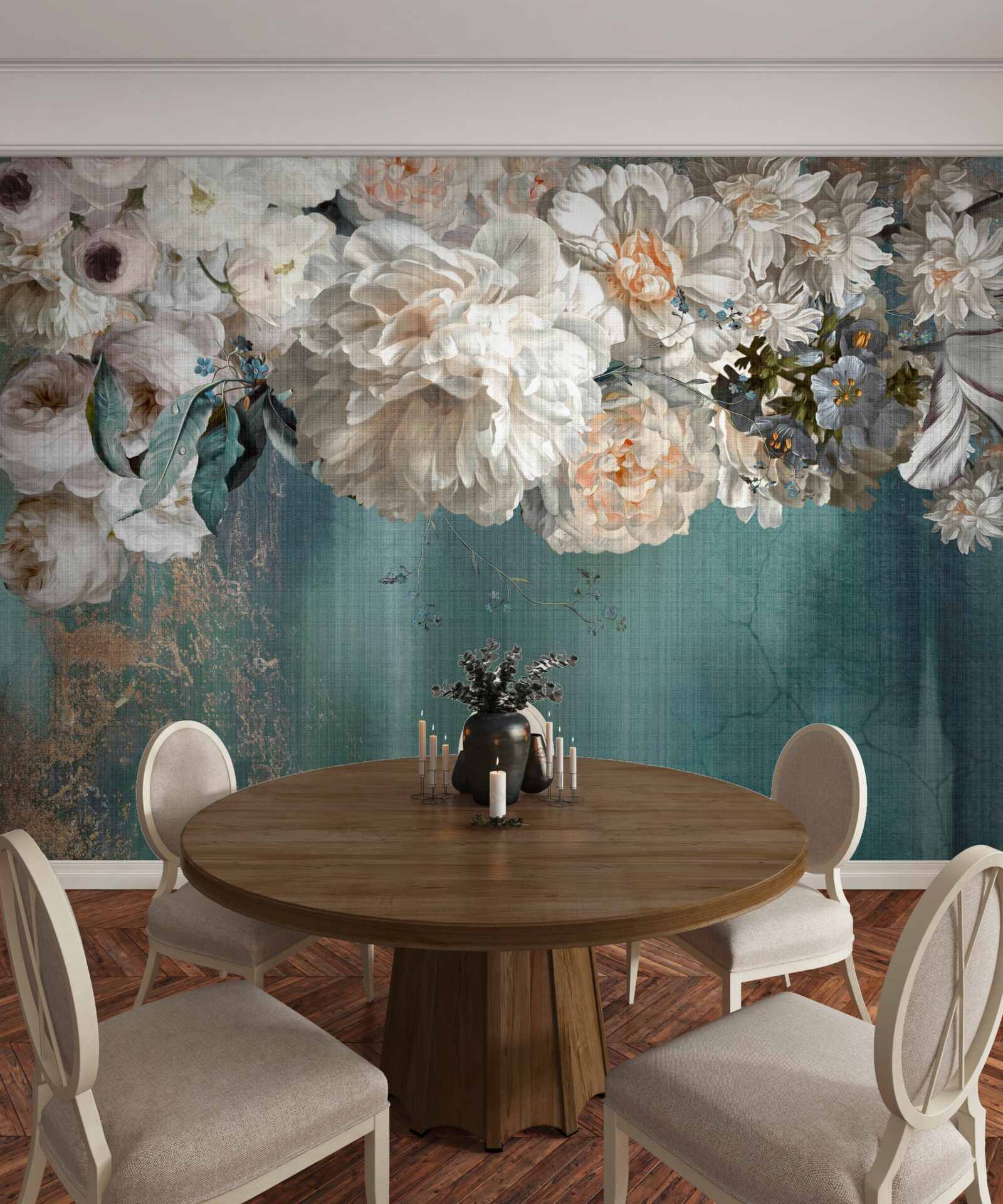 Fototapeta mohutný konár pokrytý kvetnými pukmi