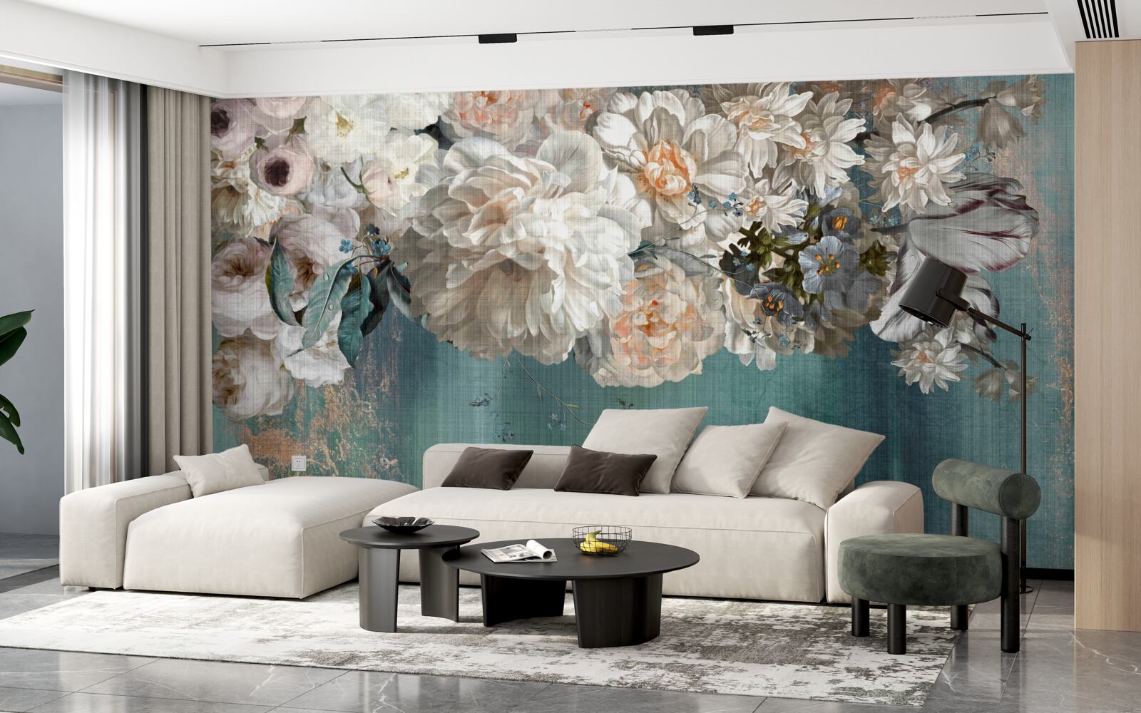 Fototapeta mohutný konár pokrytý kvetnými pukmi