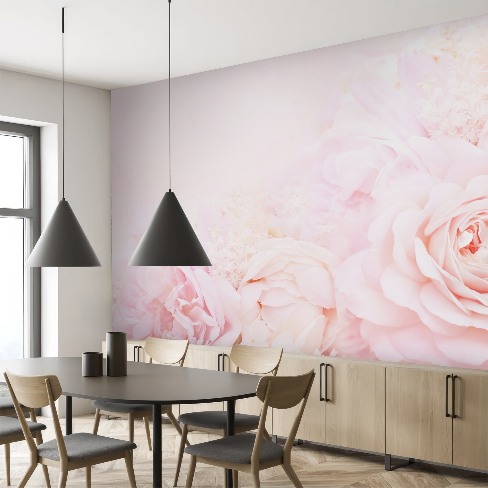 Fototapeta jemné ružové kvety ruže