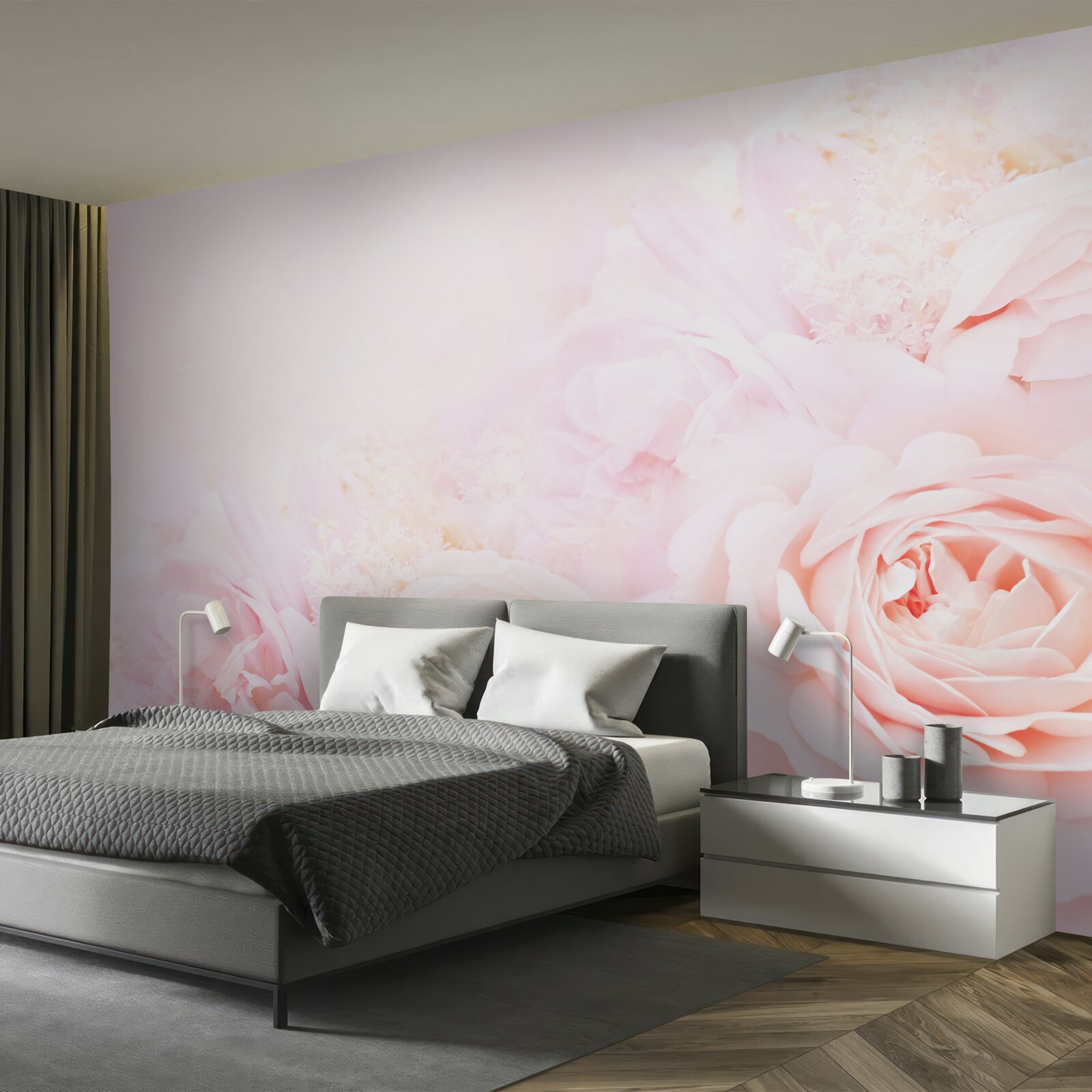 Fototapeta jemné ružové kvety ruže