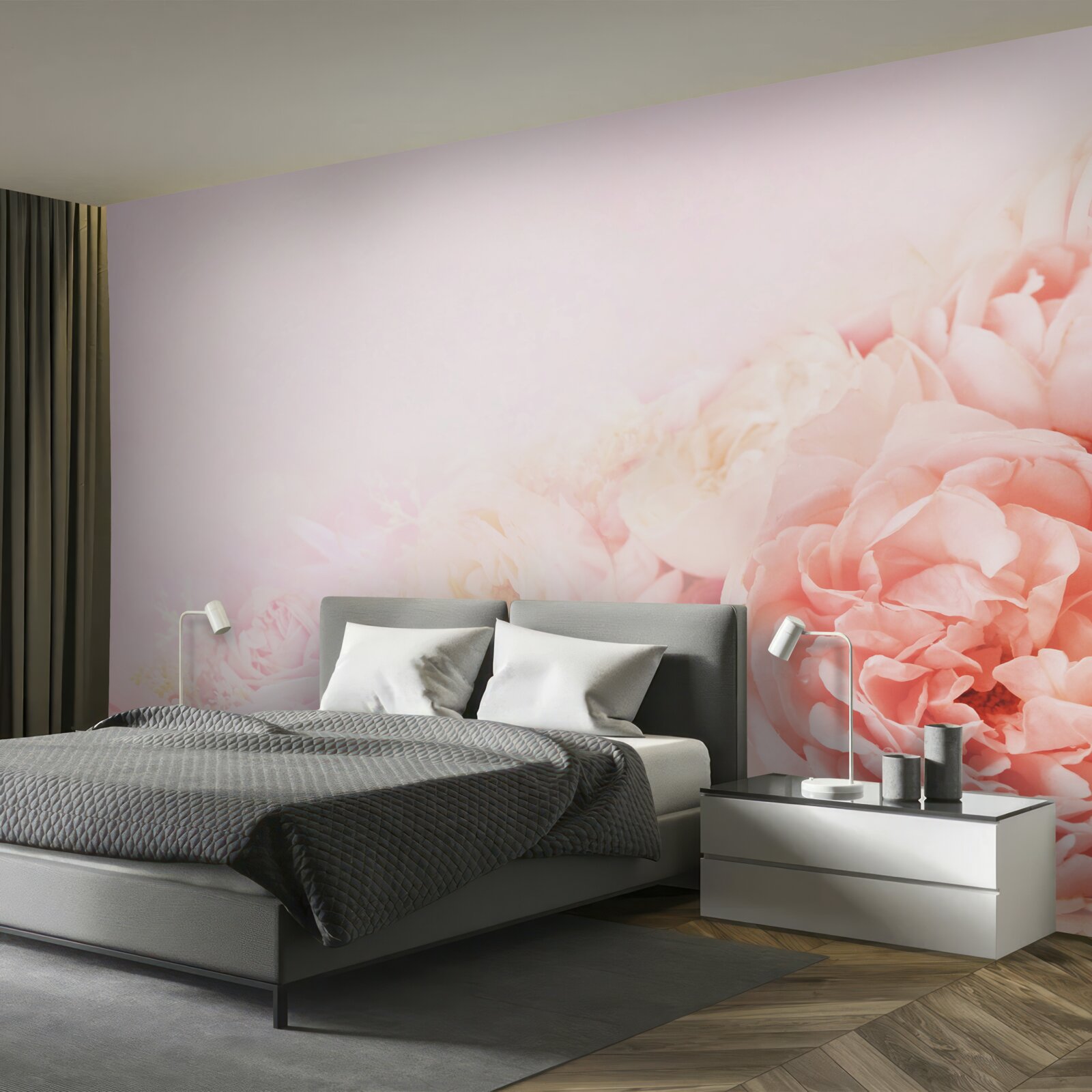 Fototapeta tenké ružové kvety