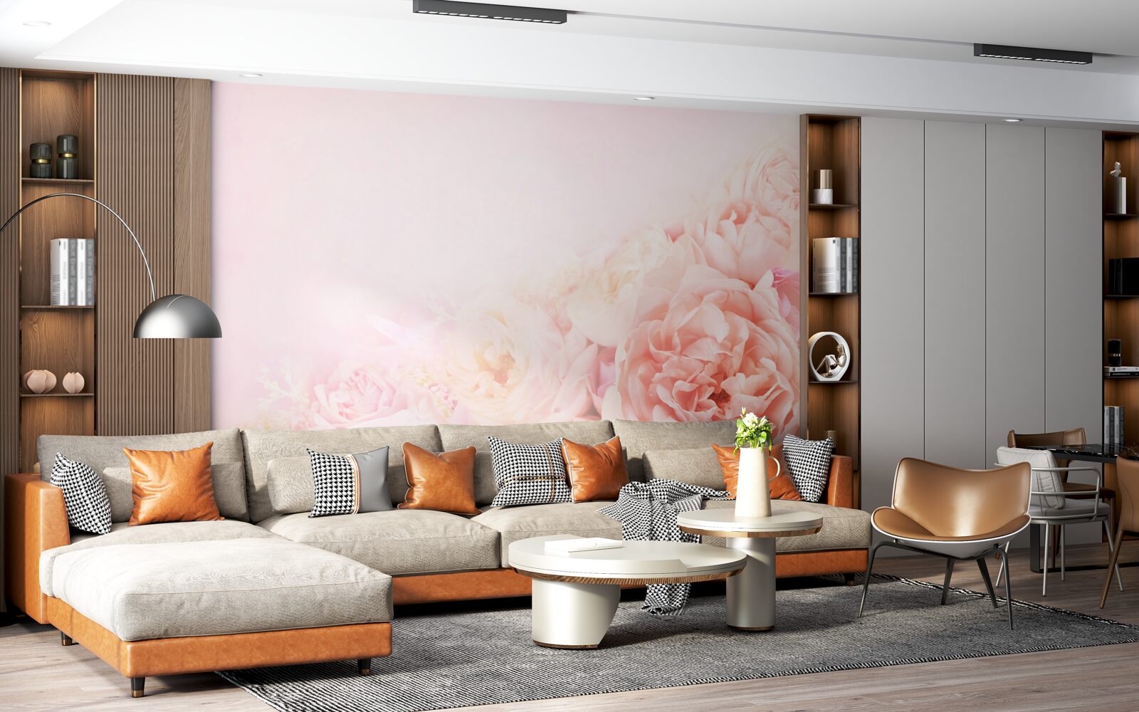 Fototapeta tenké ružové kvety