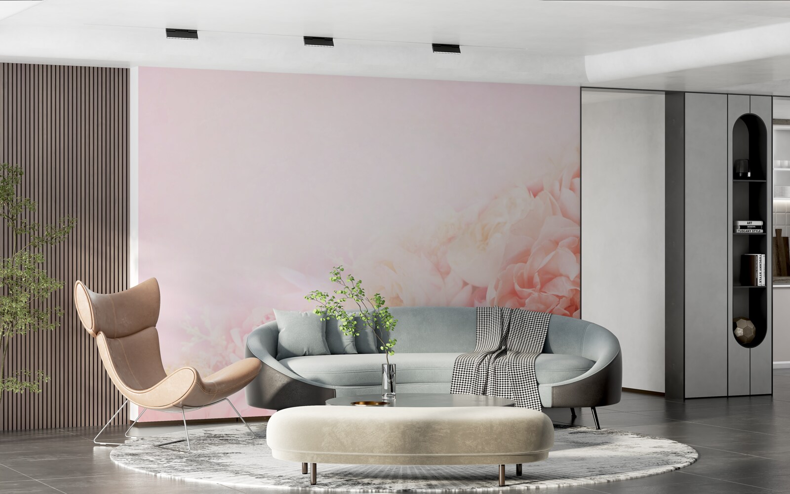 Fototapeta tenké ružové kvety