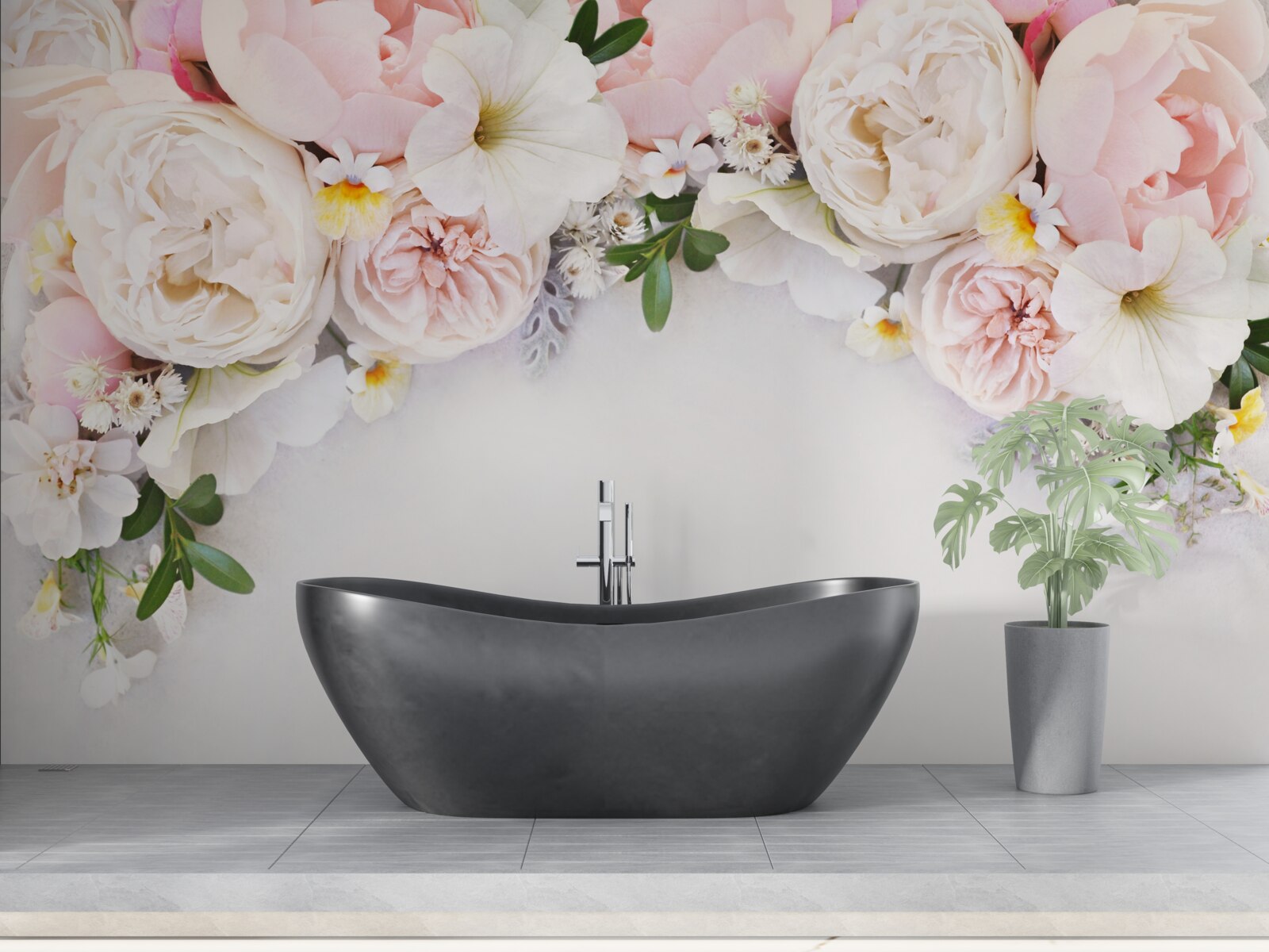 Fototapeta vetva veľkých pivoniek v svetloružovej farbe