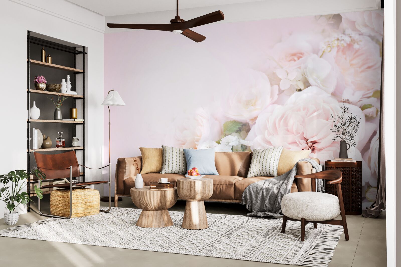 Fototapeta svetlé pozadie je zdobené jemnými kvetmi