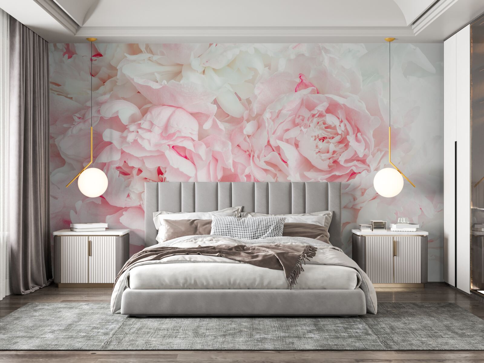 Fototapeta biele kvety s veľkými listami