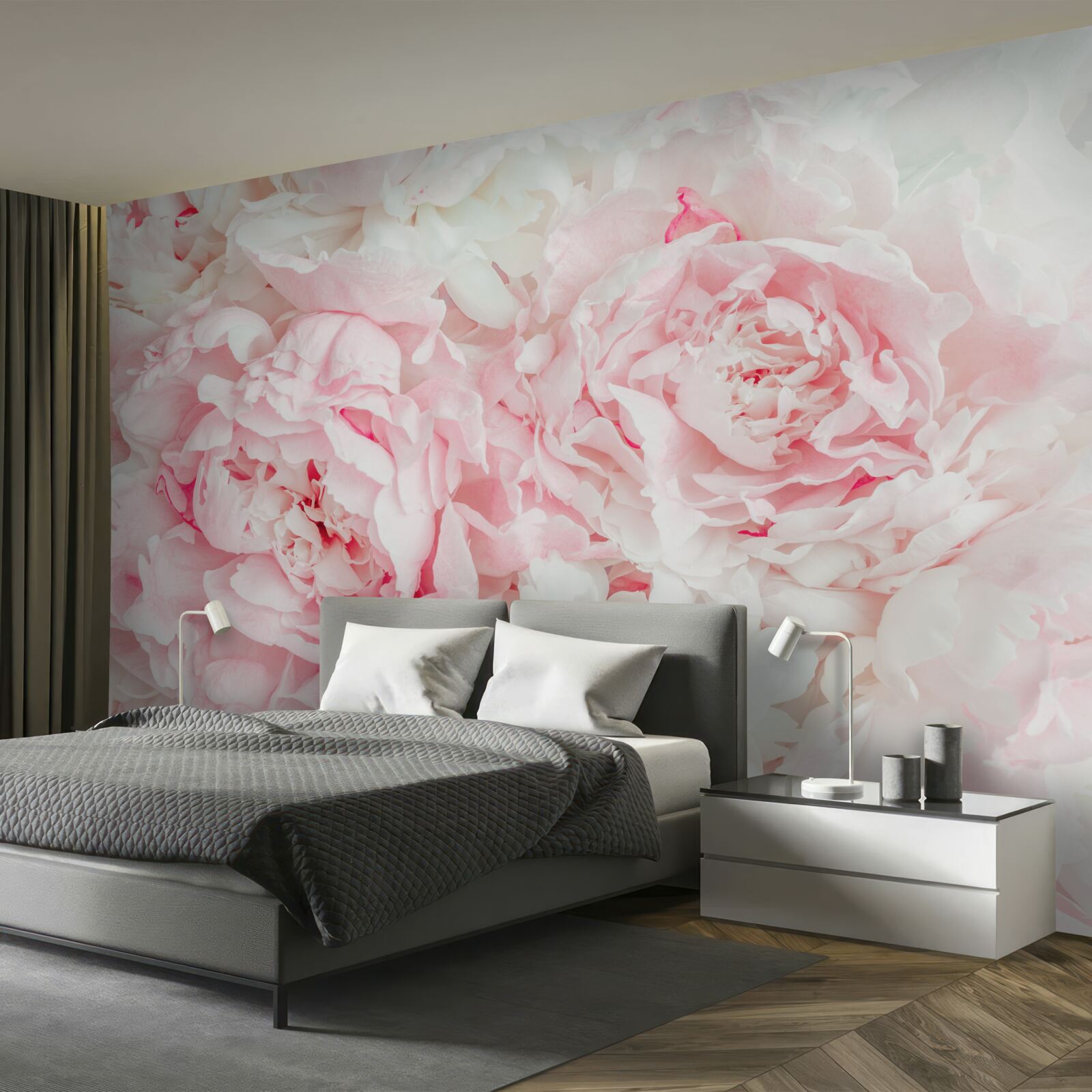 Fototapeta biele kvety s veľkými listami