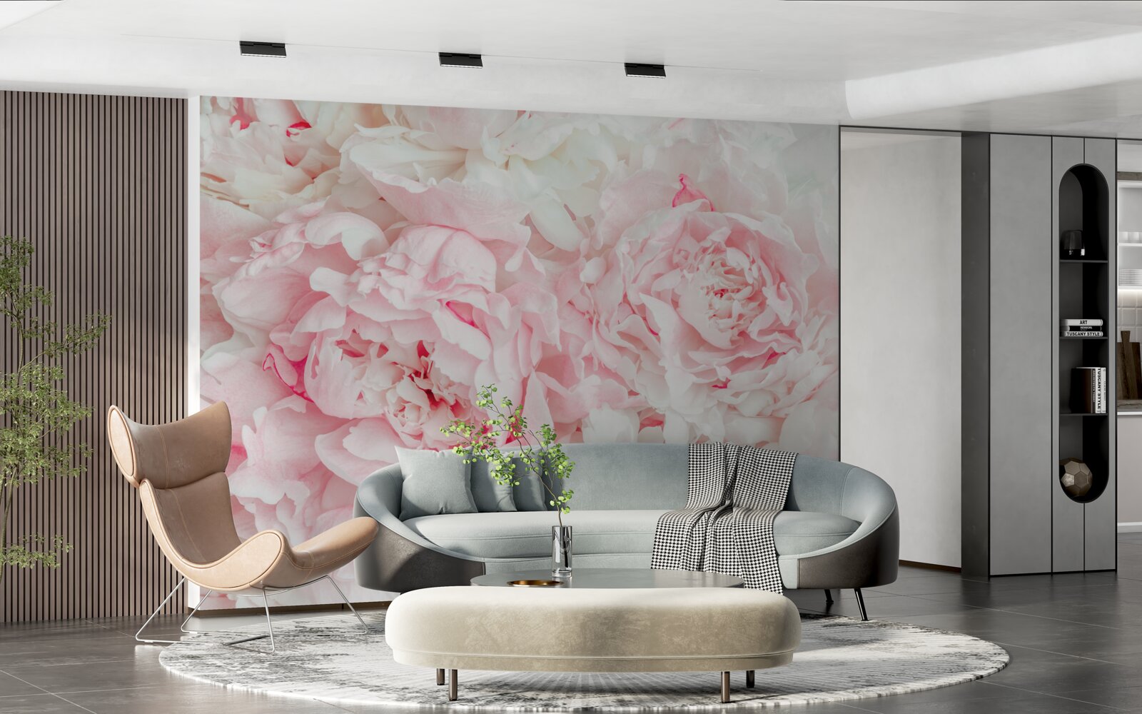 Fototapeta biele kvety s veľkými listami