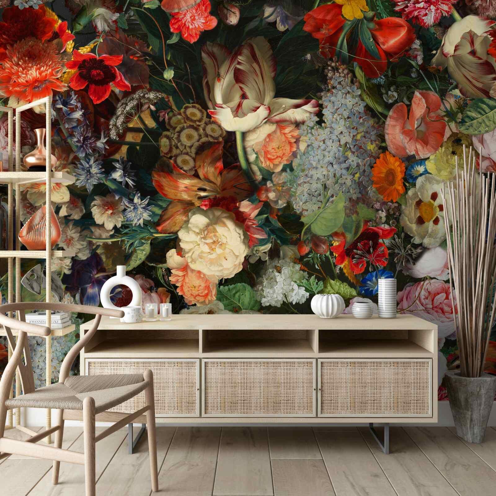 Fototapeta Živé sezónne kvety v plnom lete