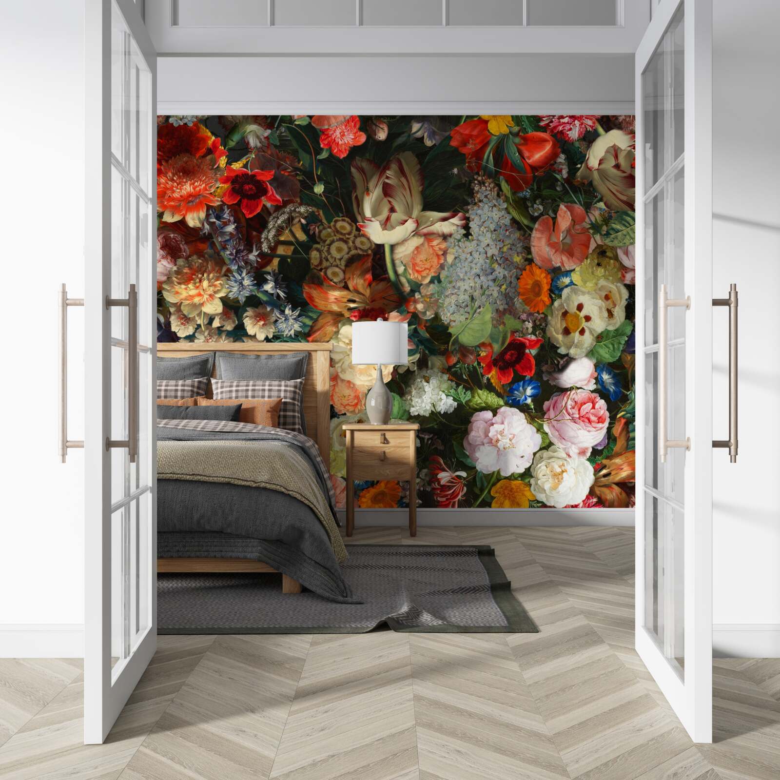 Fototapeta Živé sezónne kvety v plnom lete