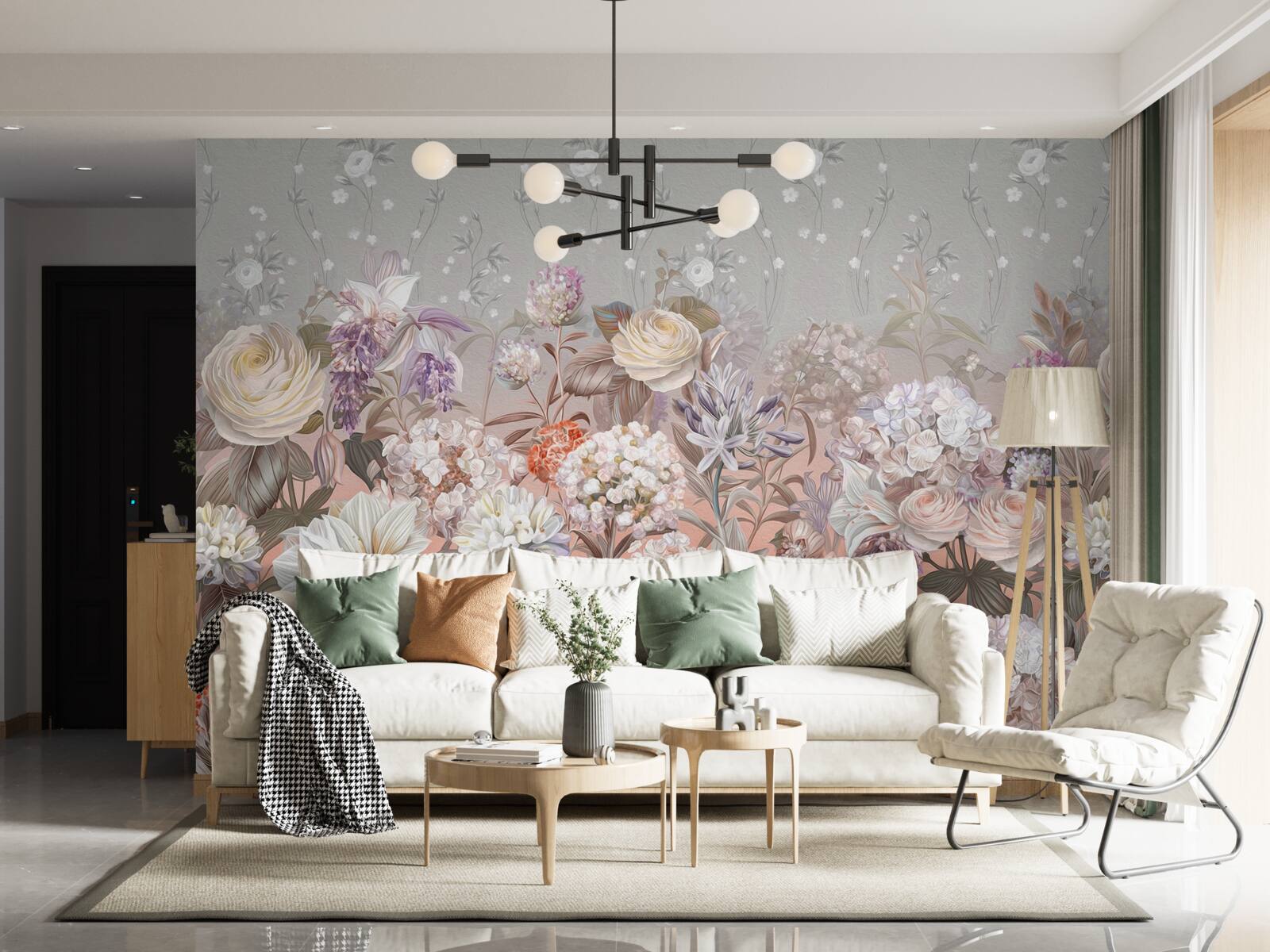 Fototapeta kvety na lúke pod nočnou oblohou