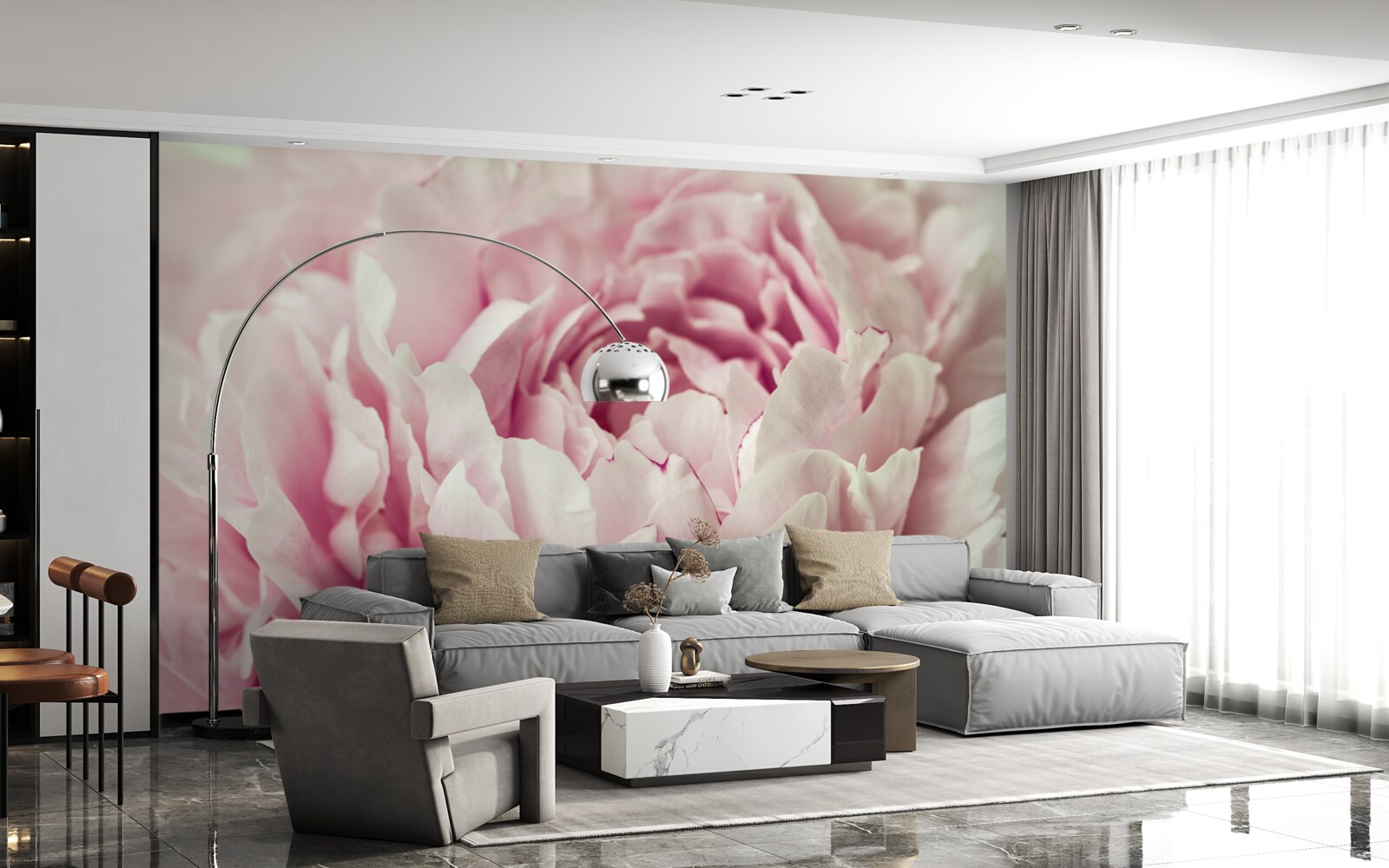 Fototapeta mäkké listy ružového kvetu