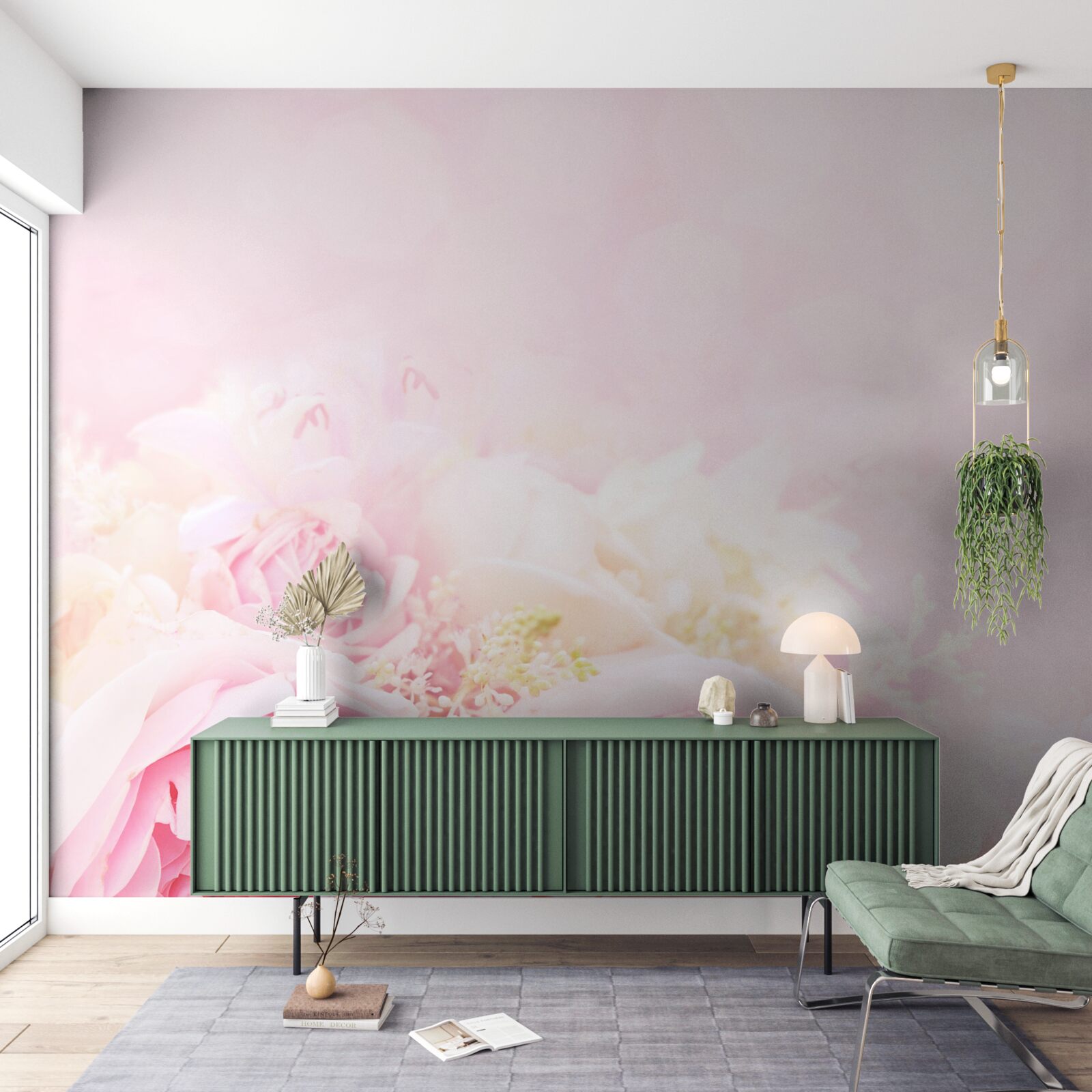 Fototapeta súprava pivonkových ruží v ružových tónoch