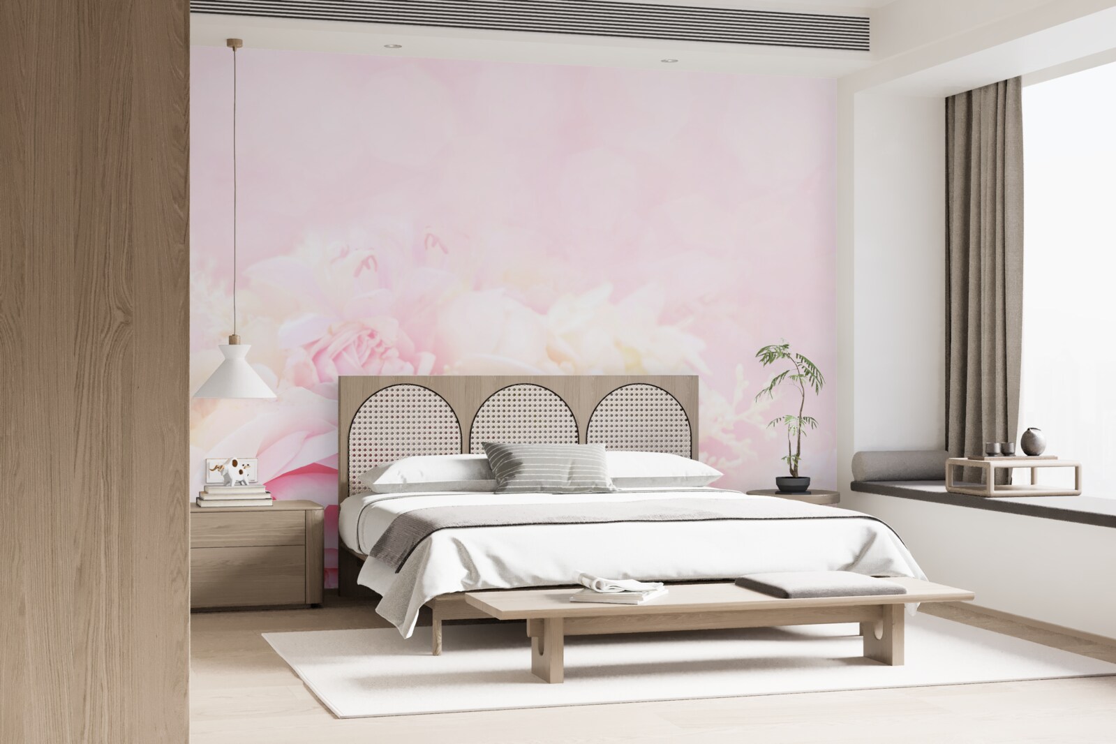 Fototapeta súprava pivonkových ruží v ružových tónoch