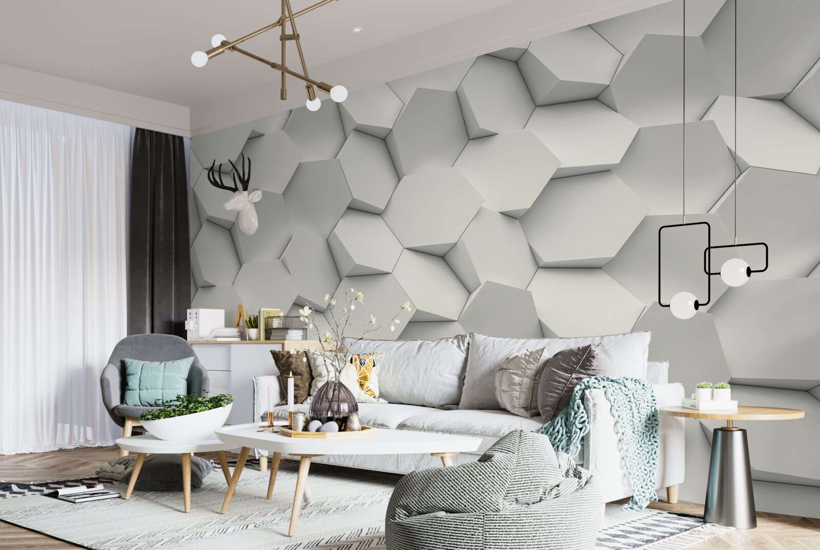 Fototapeta šesťuholníky sa otáčali rôznymi smermi