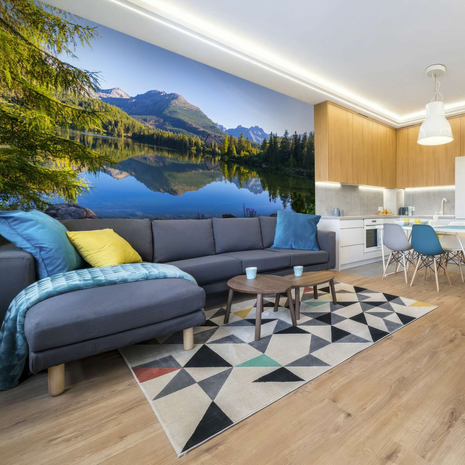 Fototapeta slnečný deň na pokojnej horskej rieke