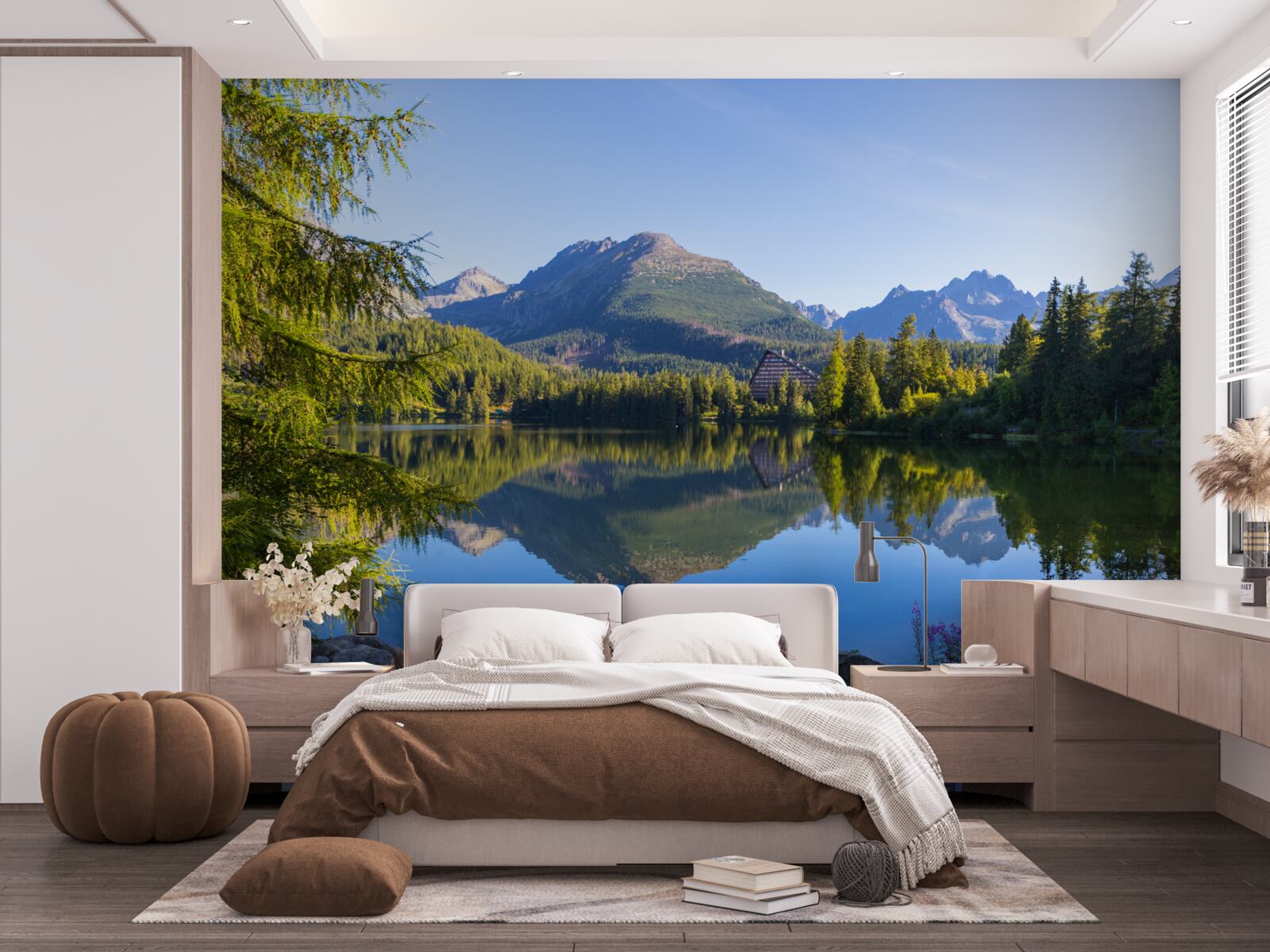 Fototapeta slnečný deň na pokojnej horskej rieke