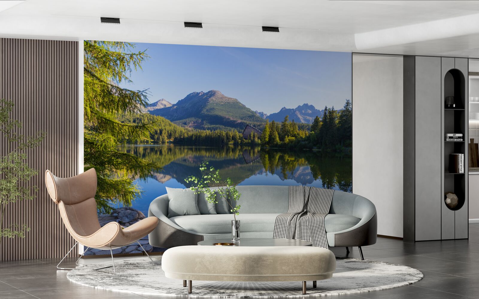 Fototapeta slnečný deň na pokojnej horskej rieke