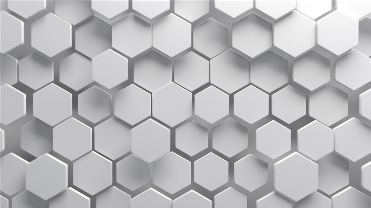 Fototapeta sivé šesťuholníky s konvexným tvarom