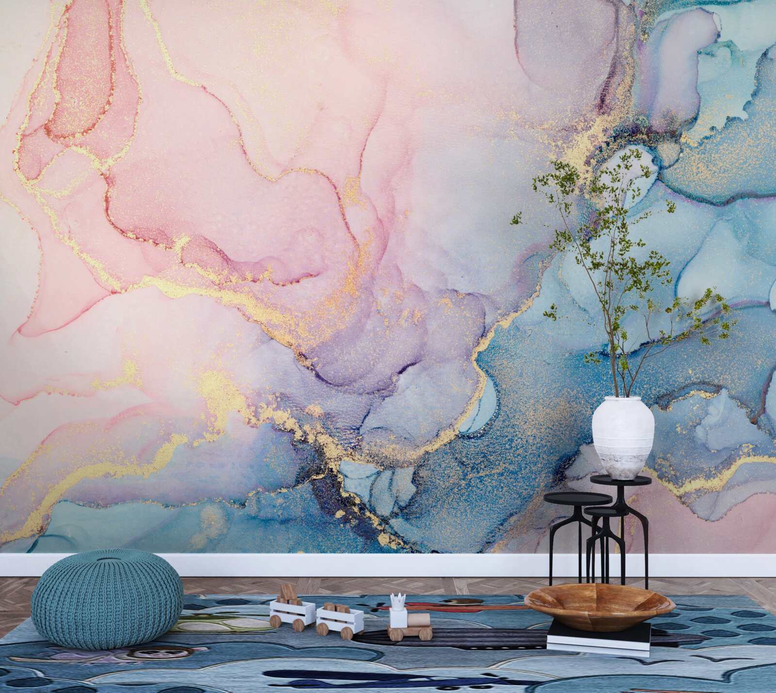 Fototapeta nad vodou plávajú jemné ružové obláčiky