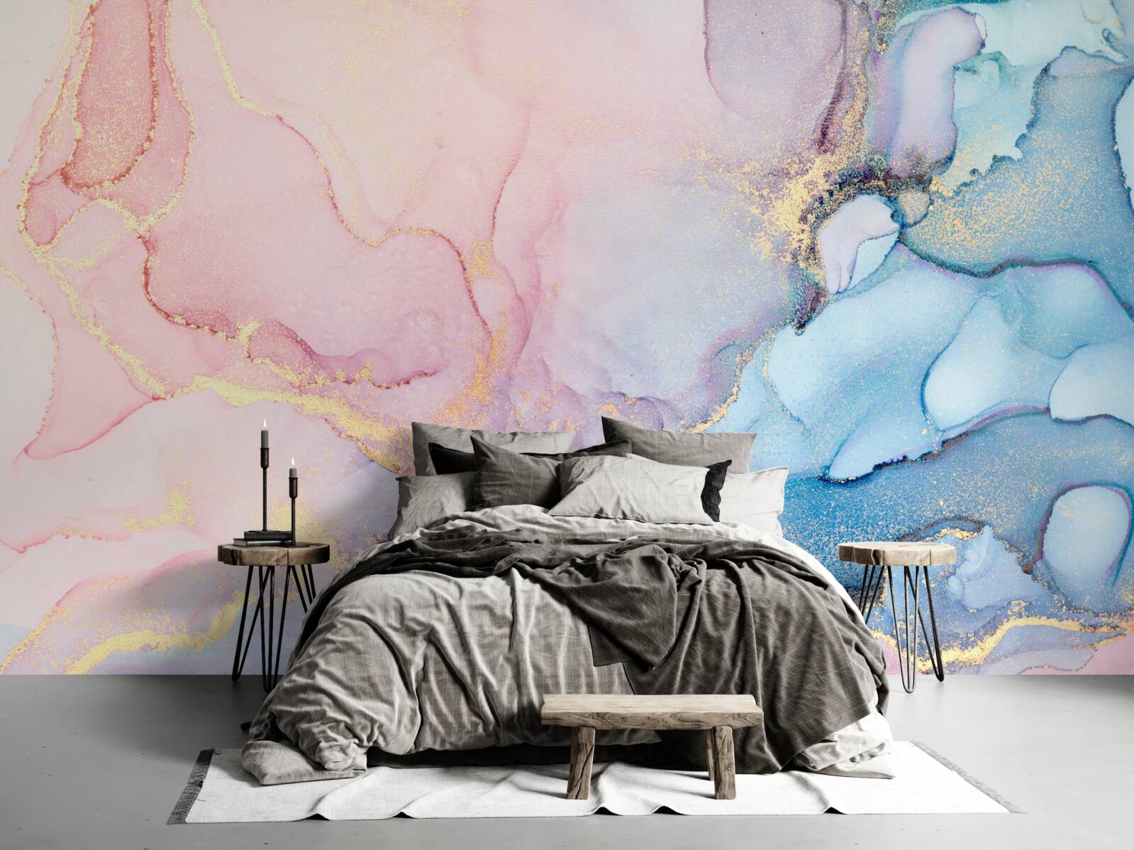 Fototapeta nad vodou plávajú jemné ružové obláčiky