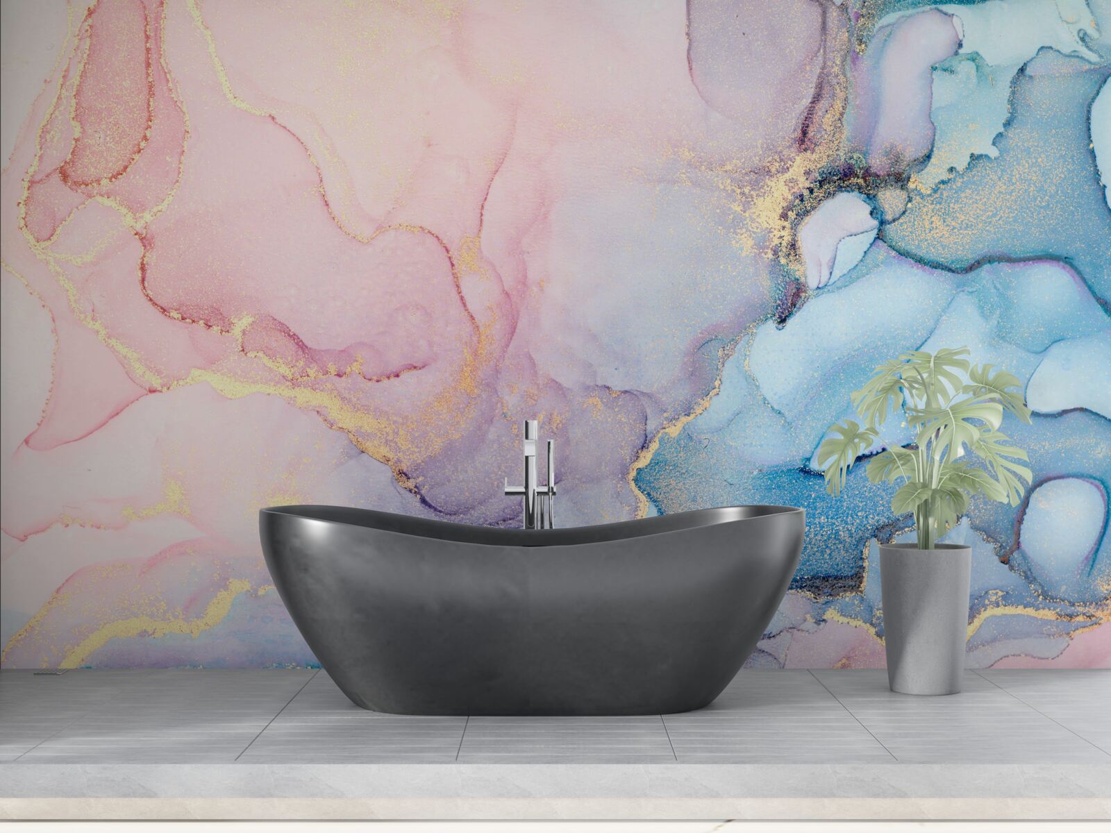 Fototapeta nad vodou plávajú jemné ružové obláčiky